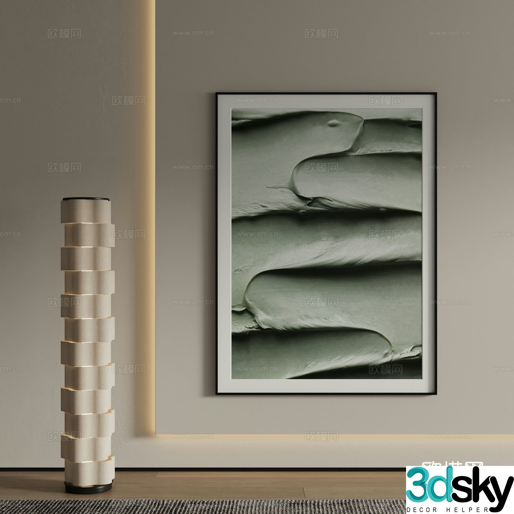 Modern decorative painting Abstract painting 3d model