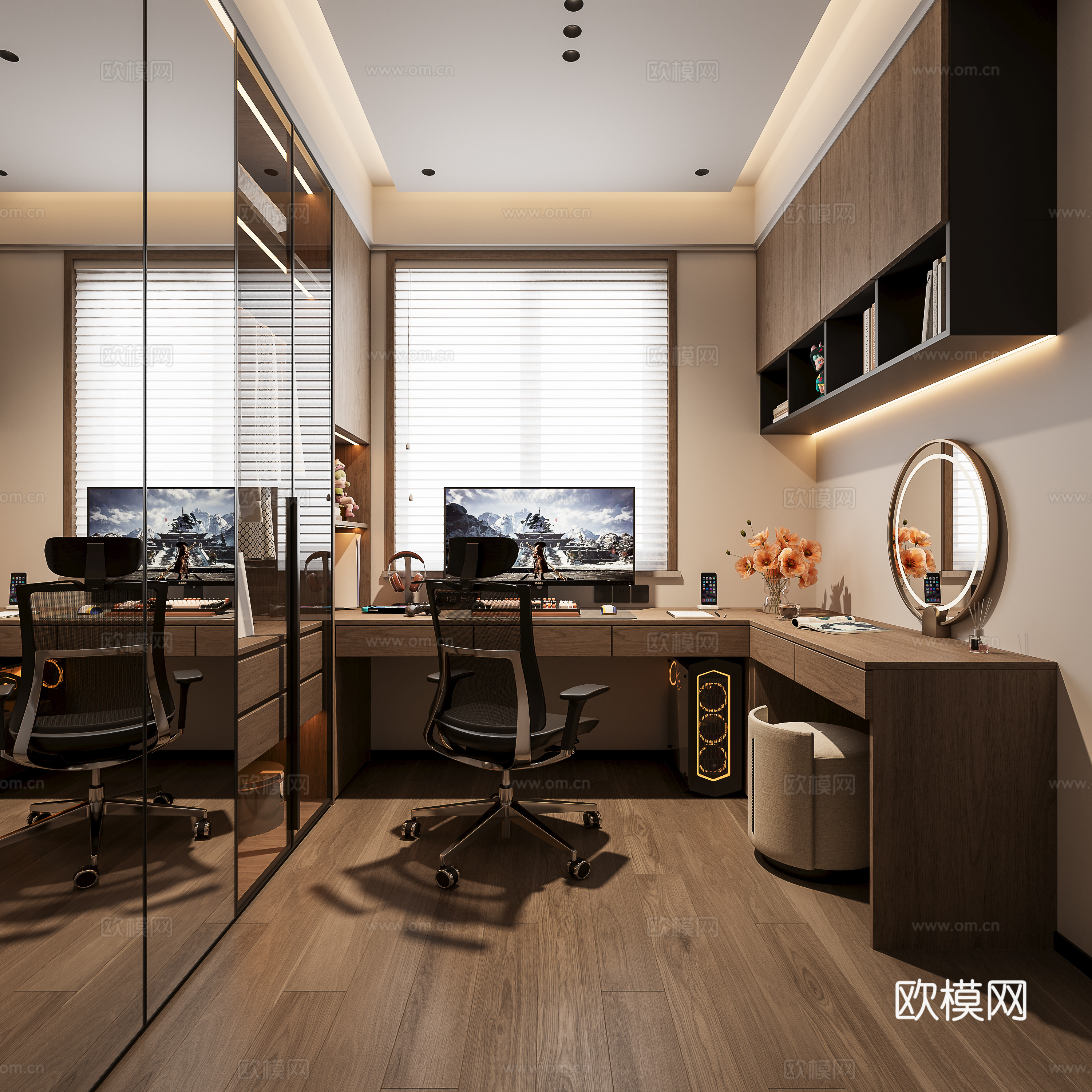 Italian study e-sports room 3d model