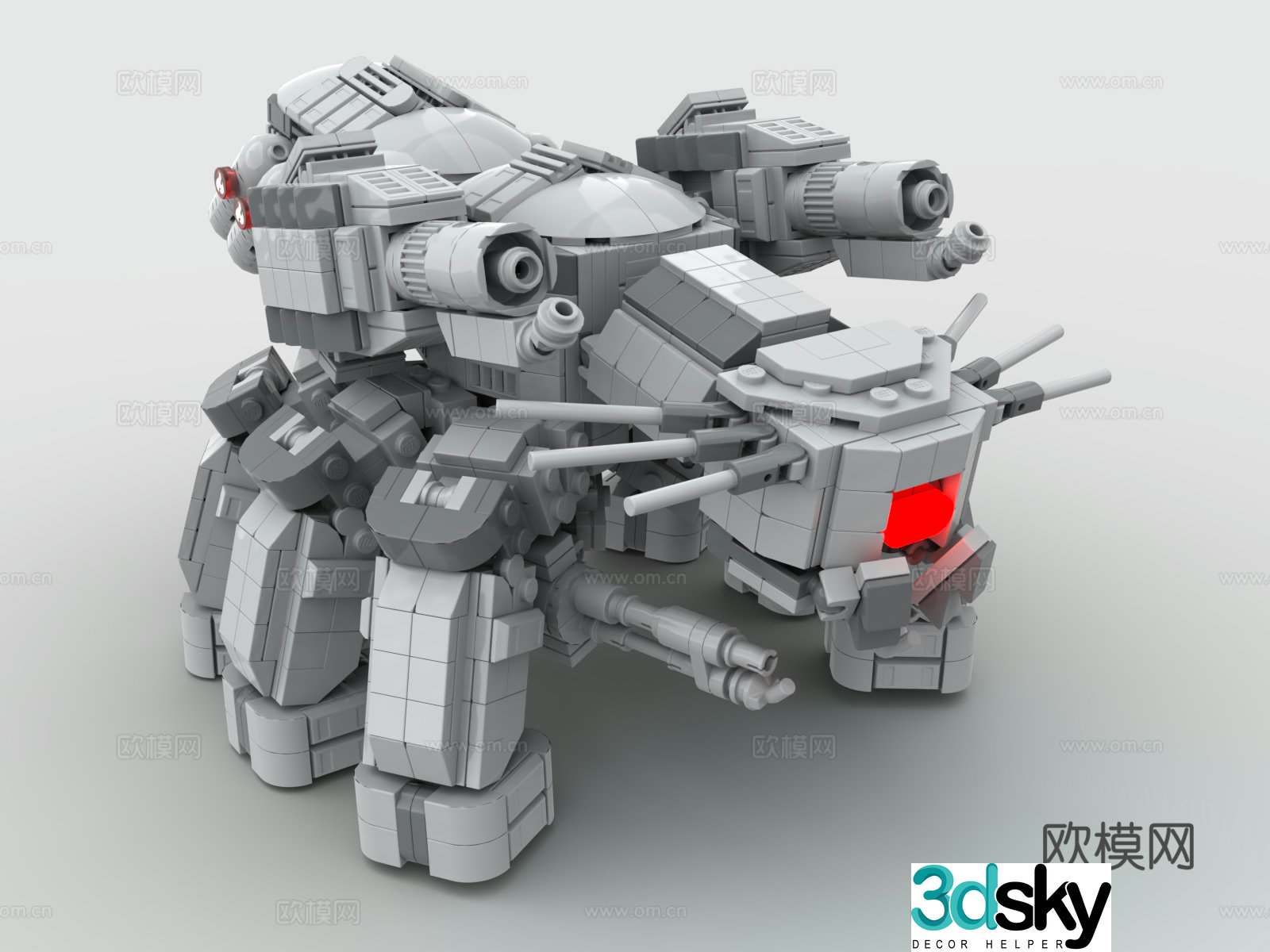 LEGO toy building block combat robot 3D model
