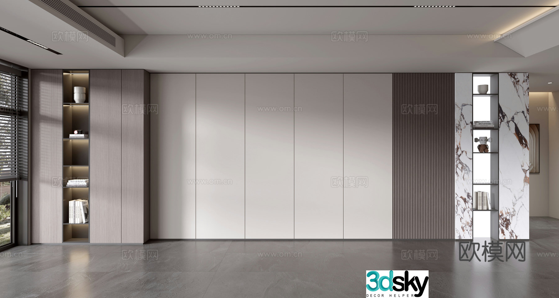 Modern sofa background wall 3d model