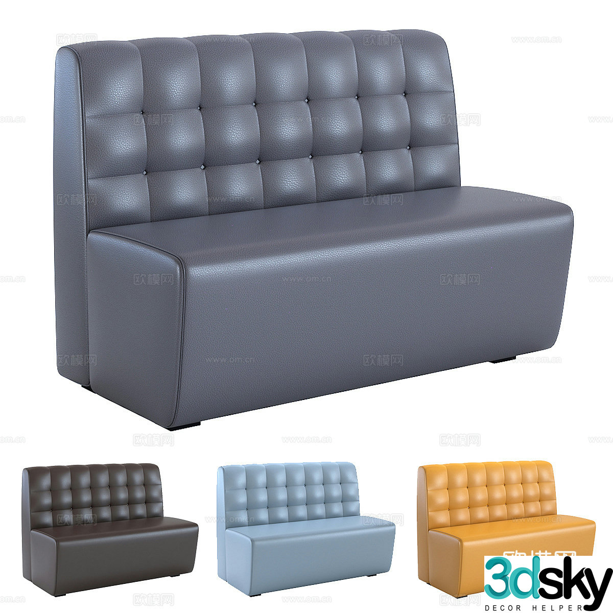 Modern leather seat sofa seat sofa 3d model