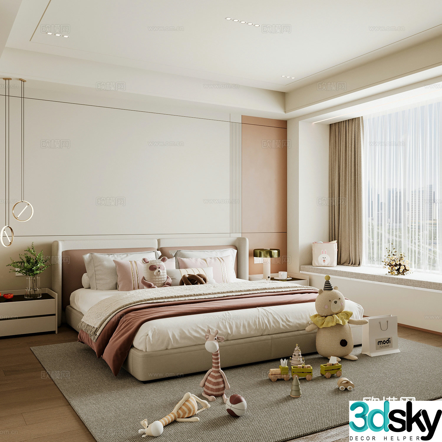 Modern children’s room girl’s room 3d model