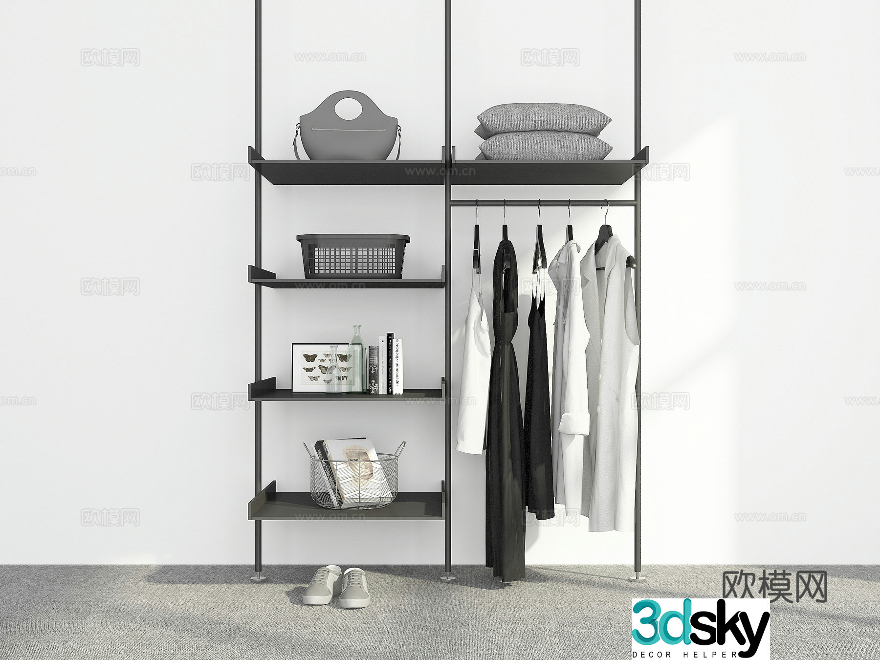 Modern simple clothes hanger 3d model