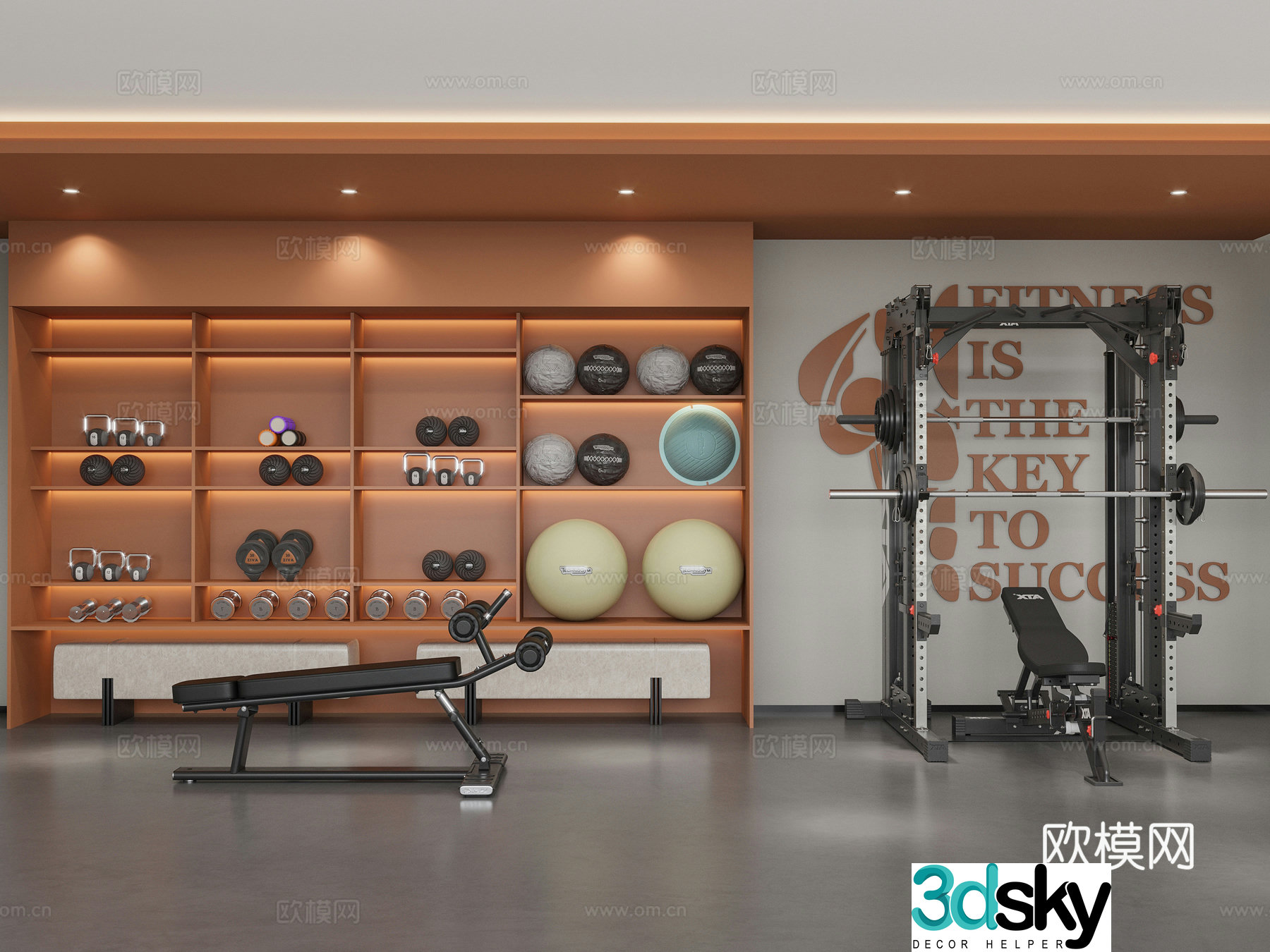 Modern gym 3D model