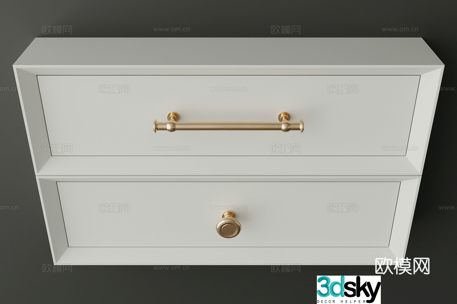 Modern cabinet door handle drawer handle 3d model