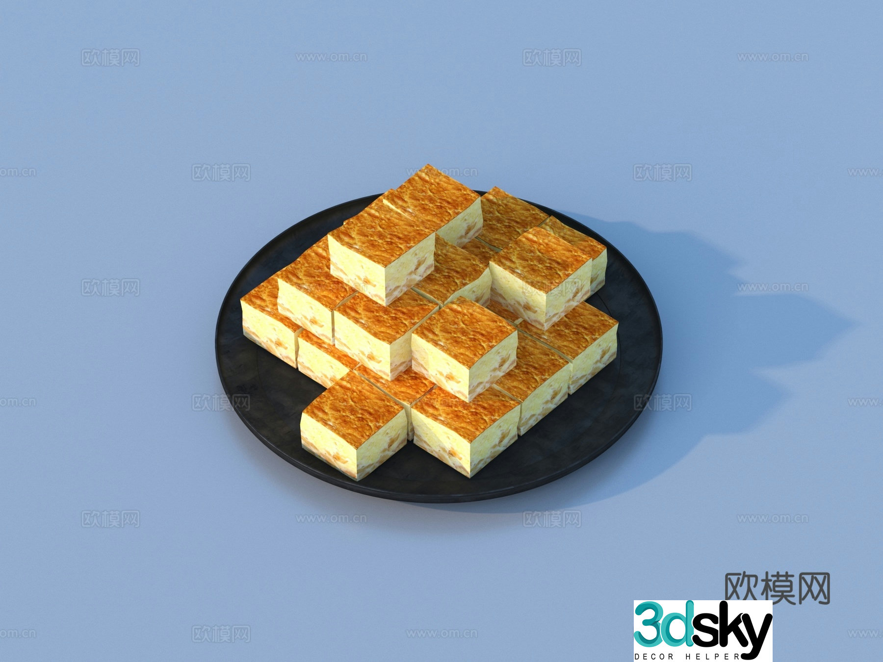 Bread dessert biscuit flatbread snack 3d model