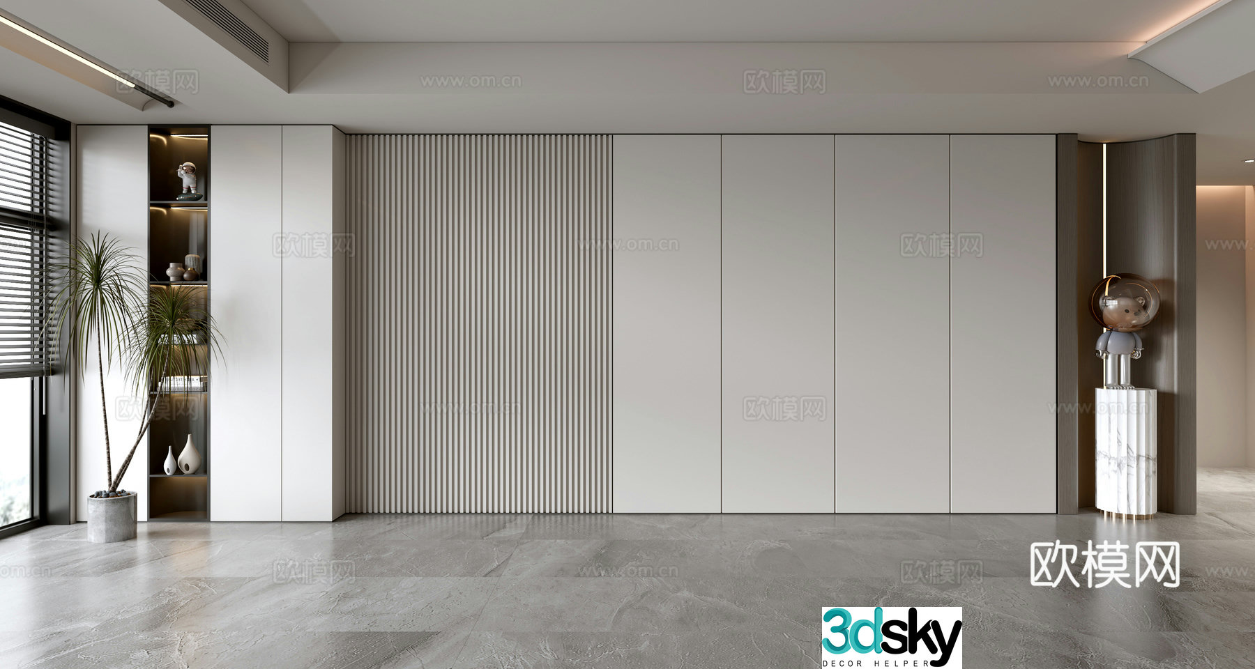 Modern sofa background wall 3d model