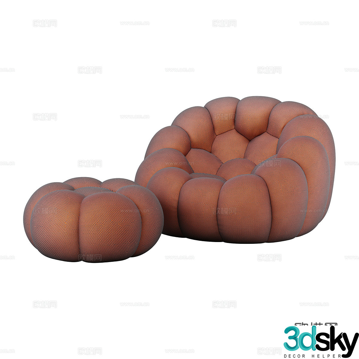 Modern lazy sofa sofa stool pumpkin sofa 3d model
