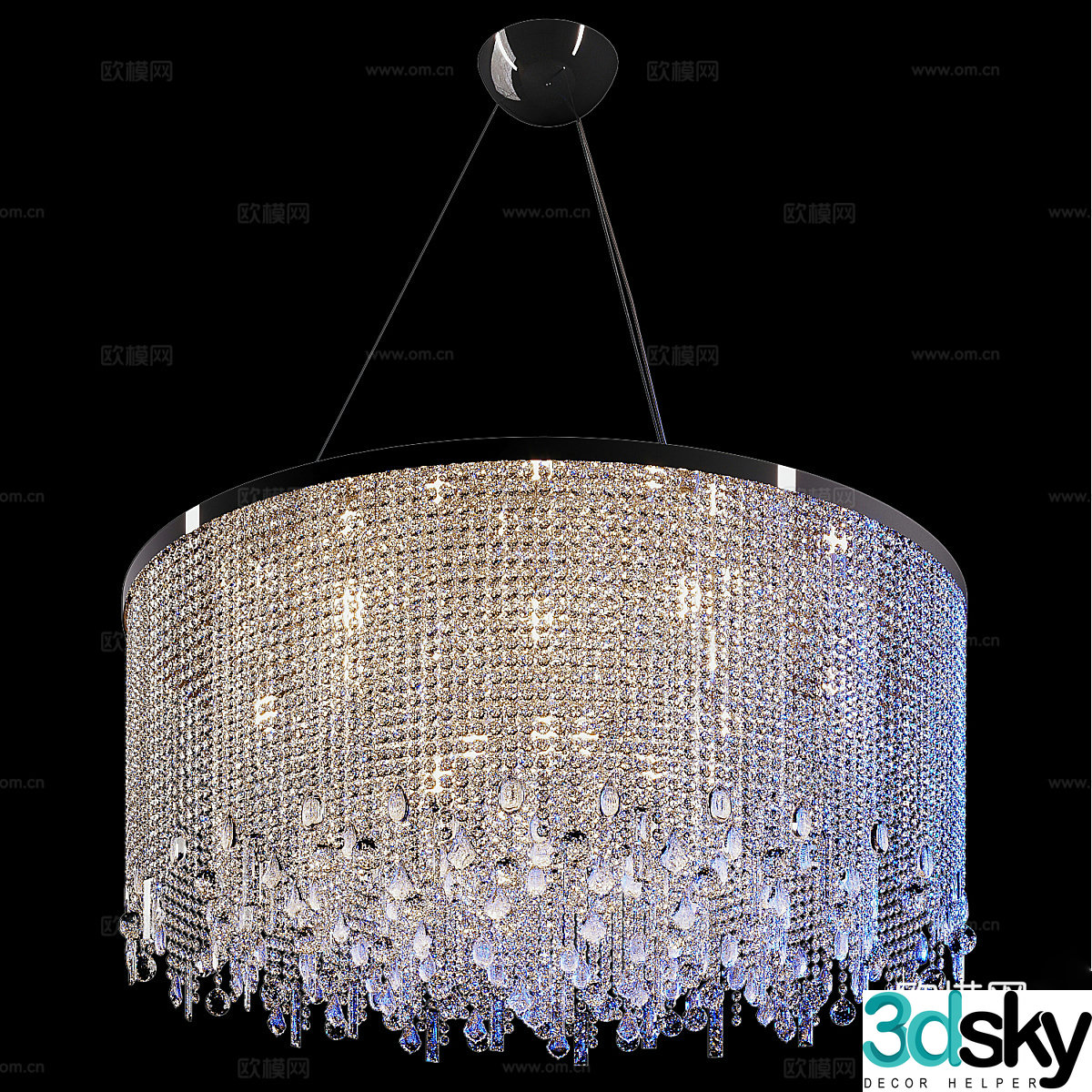 Light luxury chandeliers crystal lamp 3d model