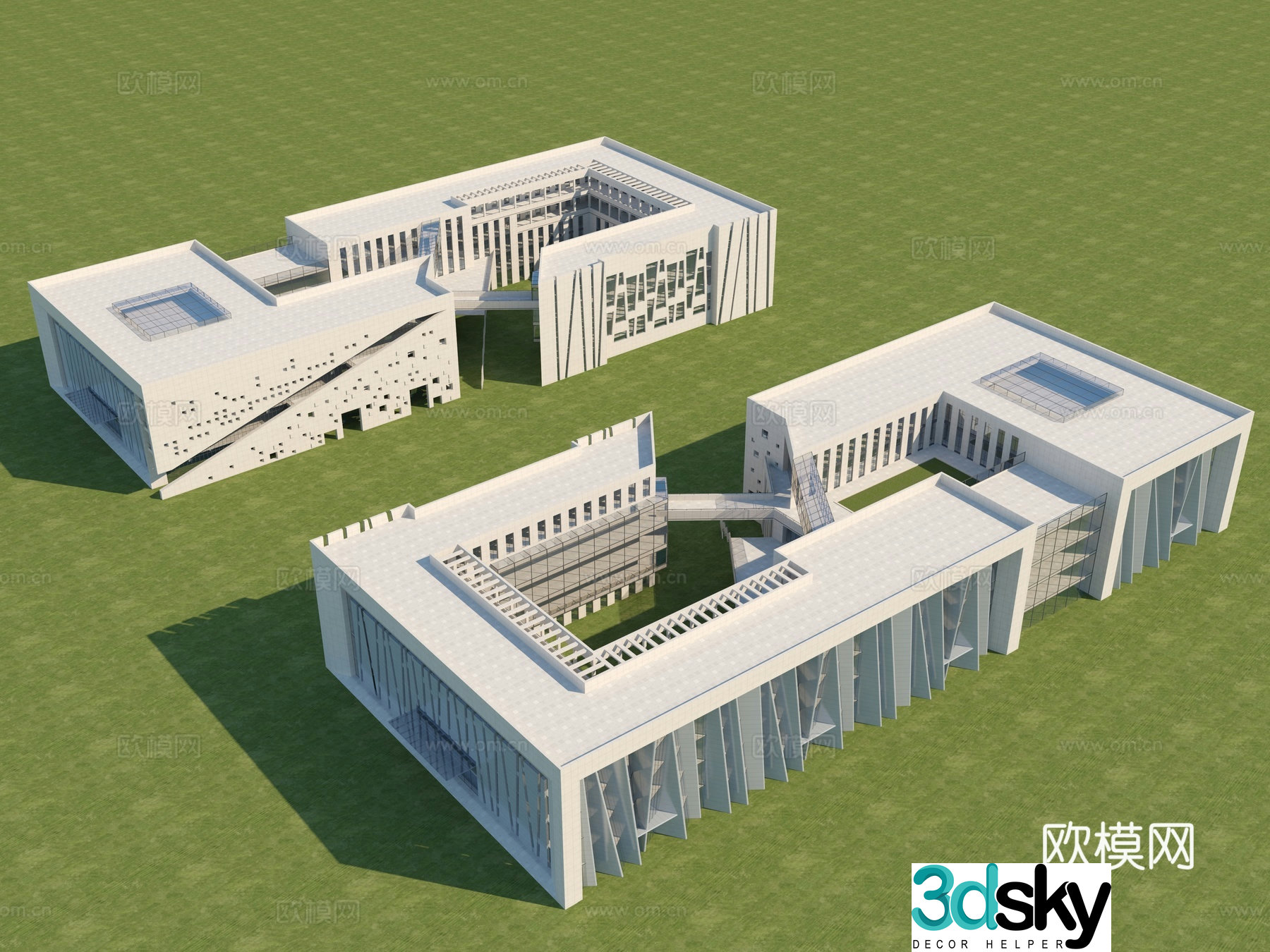 Modern School Museum Cultural Center Library Single 3D Model