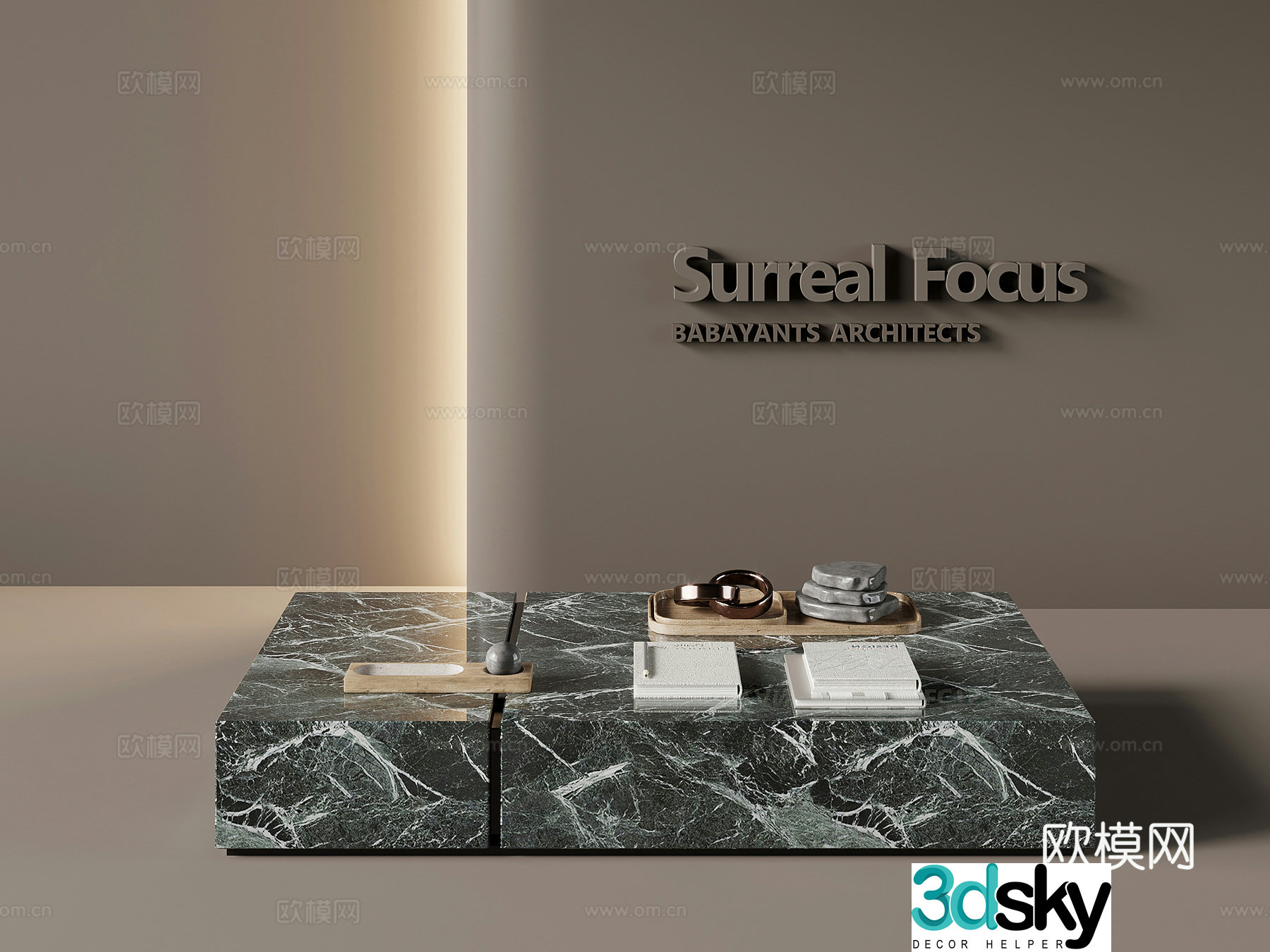 Modern marble coffee table 3D model