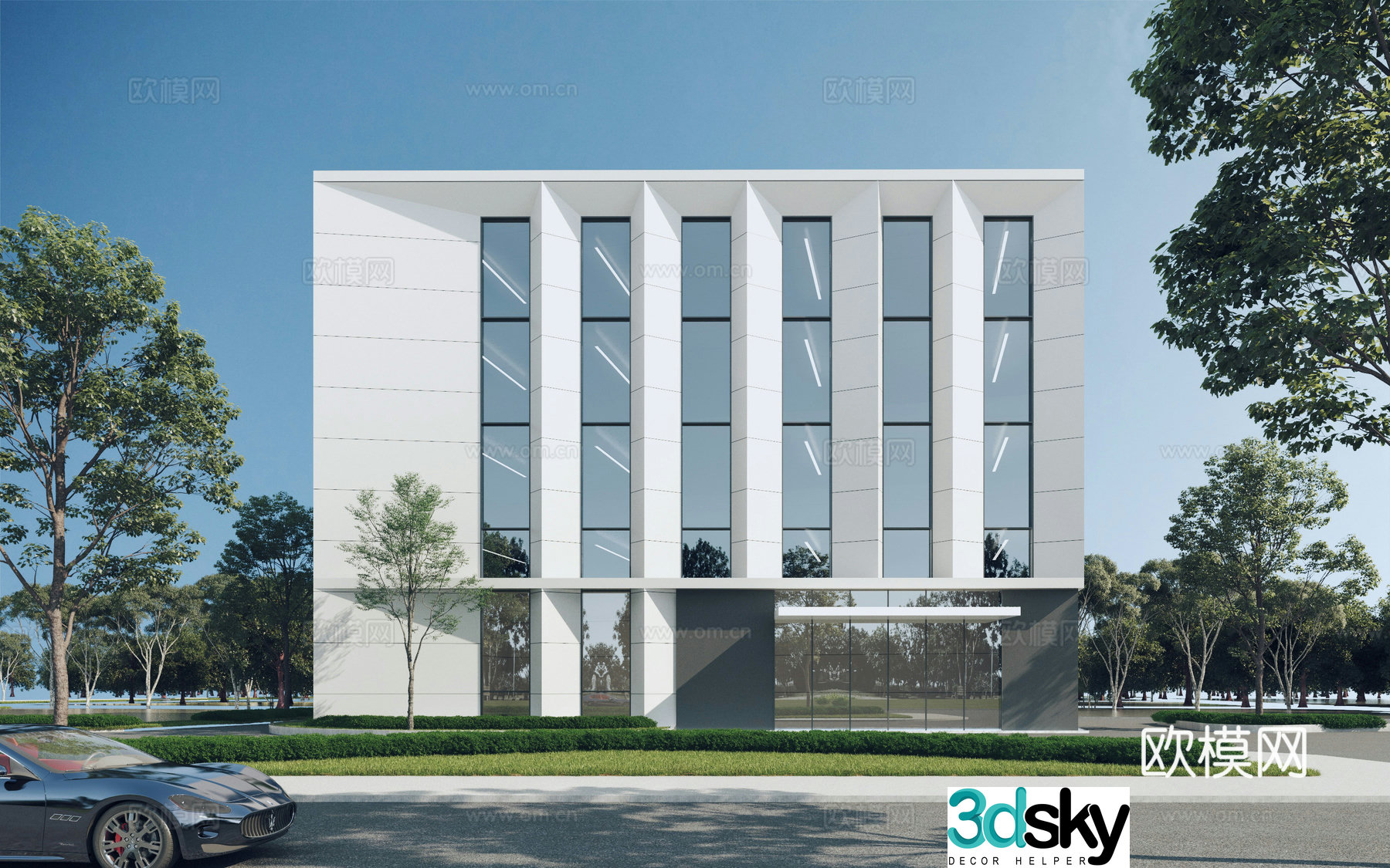 Modern office building 3D model