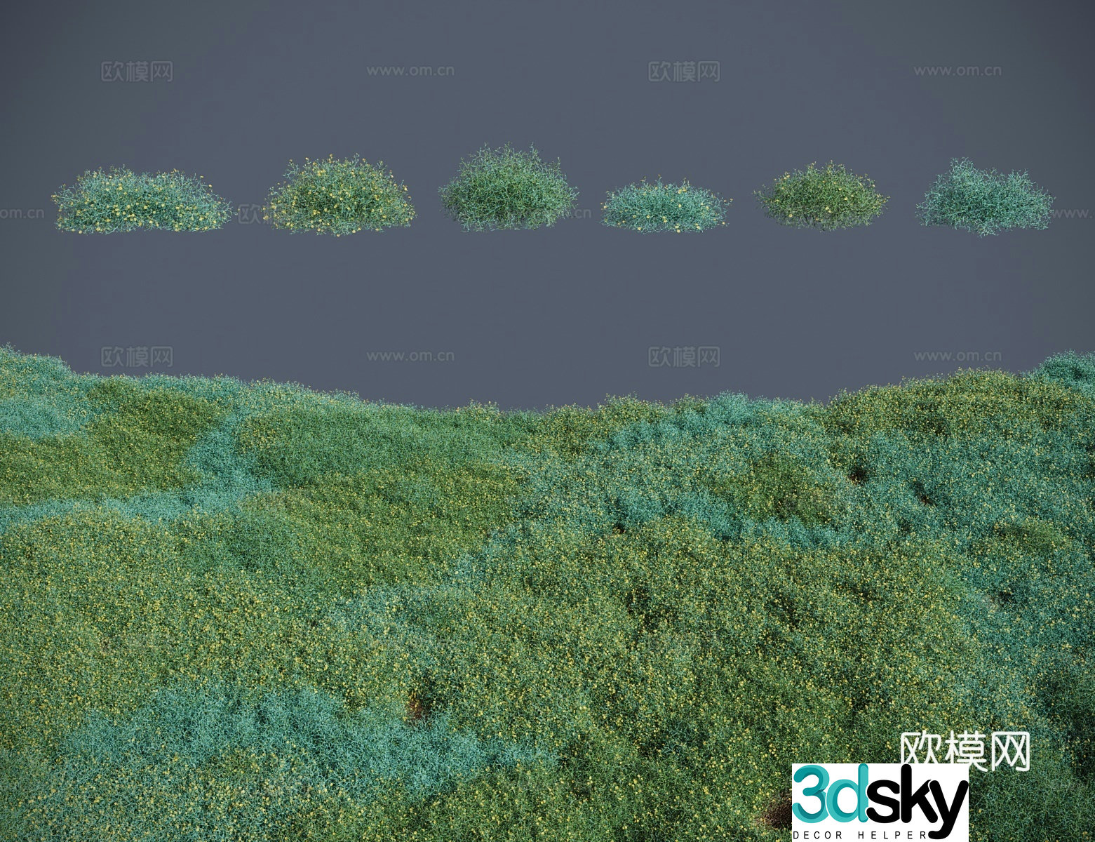 Modern shrub Hexi Jujube knot stick Hexi Jujube antler grass donkey milk artemisia 3d model