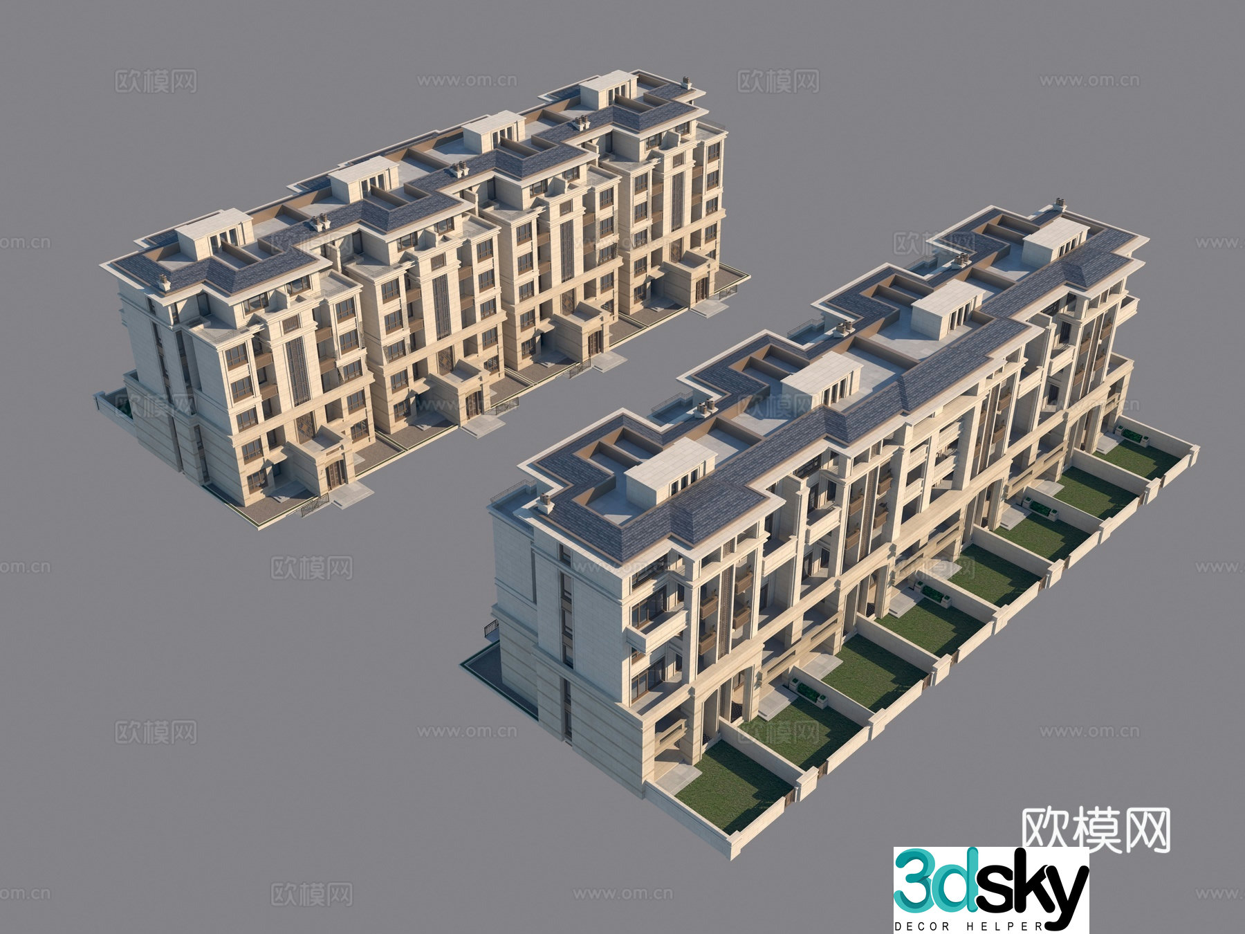 Modern town villa single 3D model