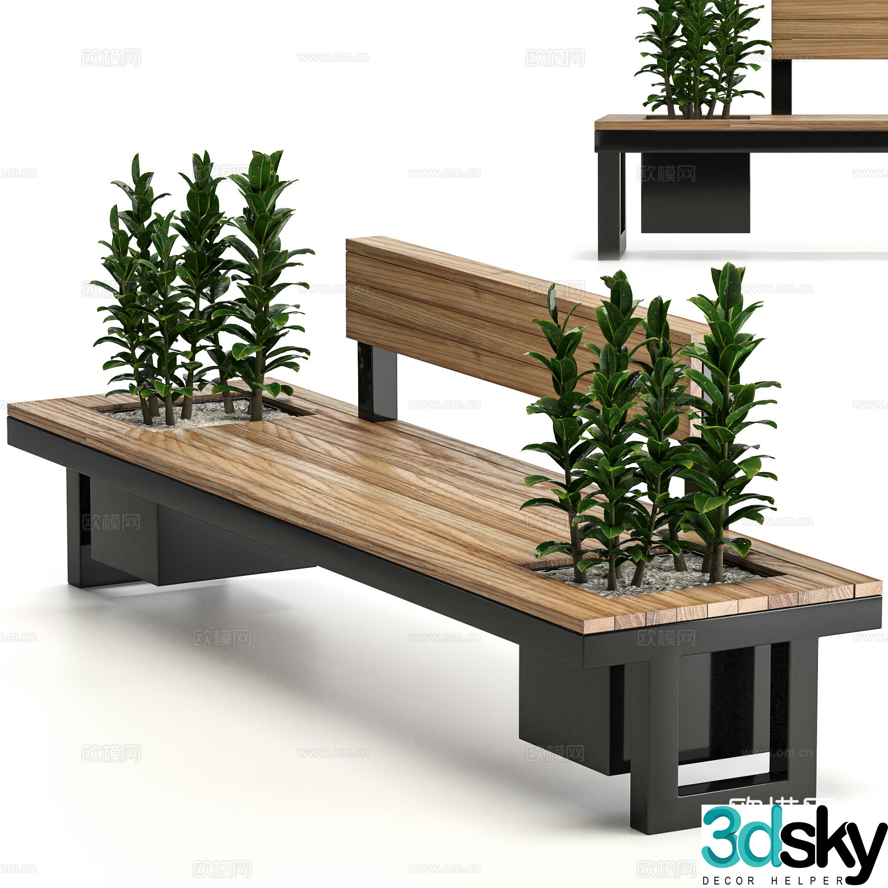 Modern stool gown outdoor chair 3D model