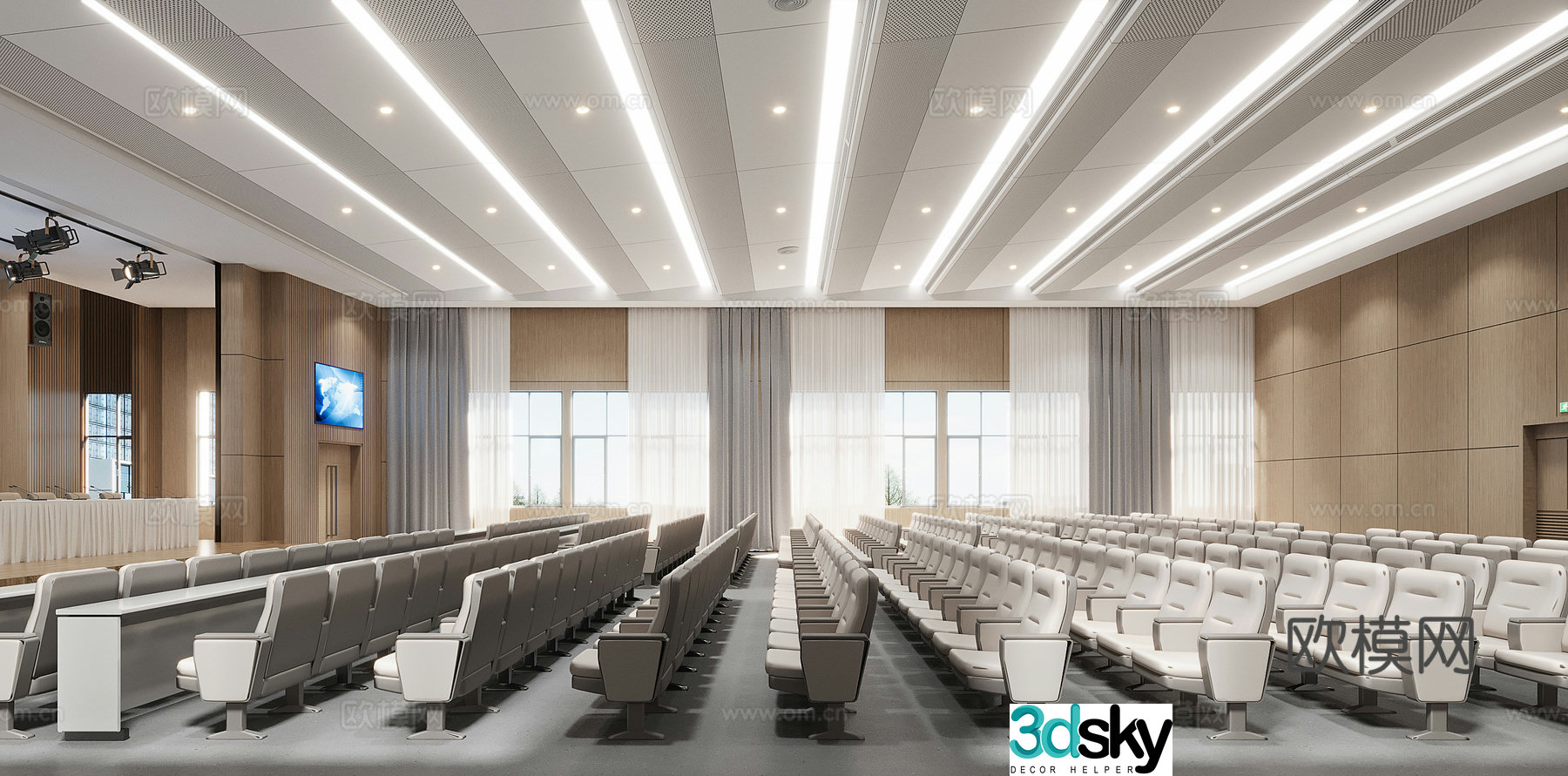 Modern large lecture hall 3d model
