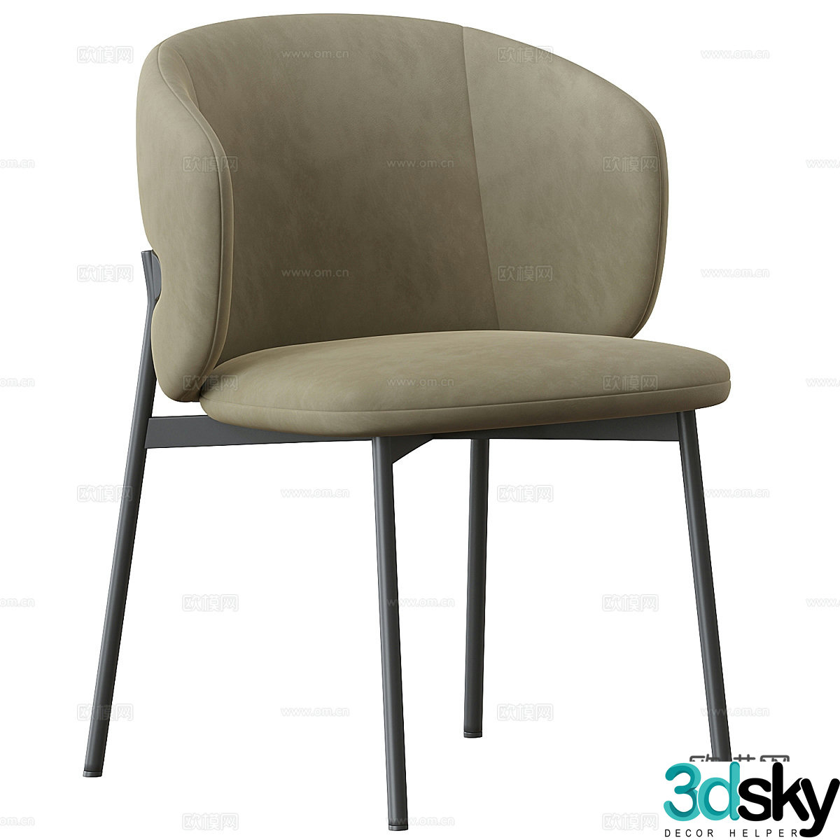 Modern chair single chair book chair dining chair 3d model