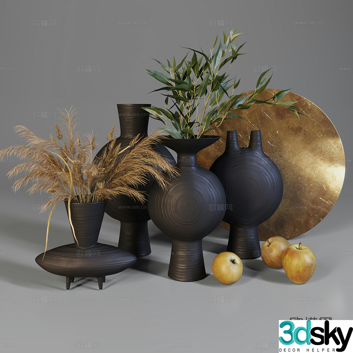 New Chinese ceramic utensils dead branches vase 3D model
