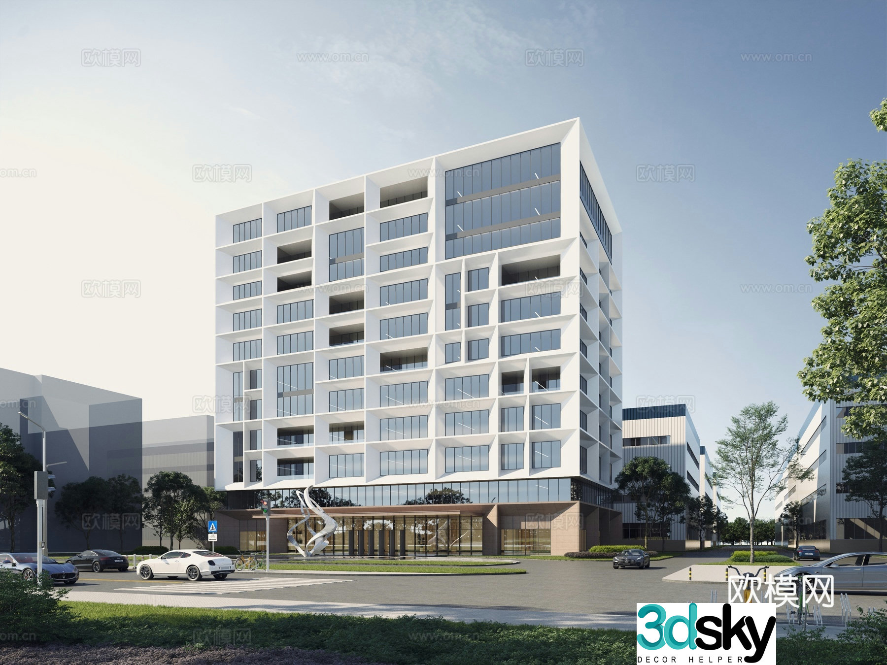 Modern office building 3D model