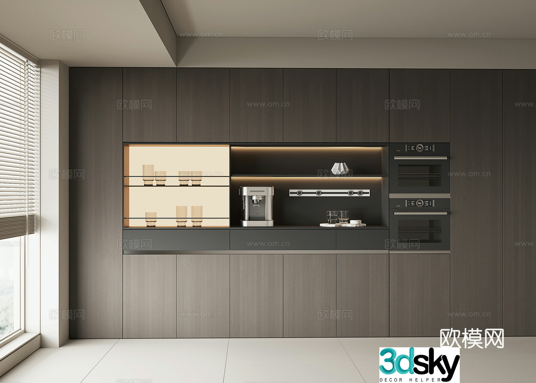 Modern wine cabinet sideboard 3D model