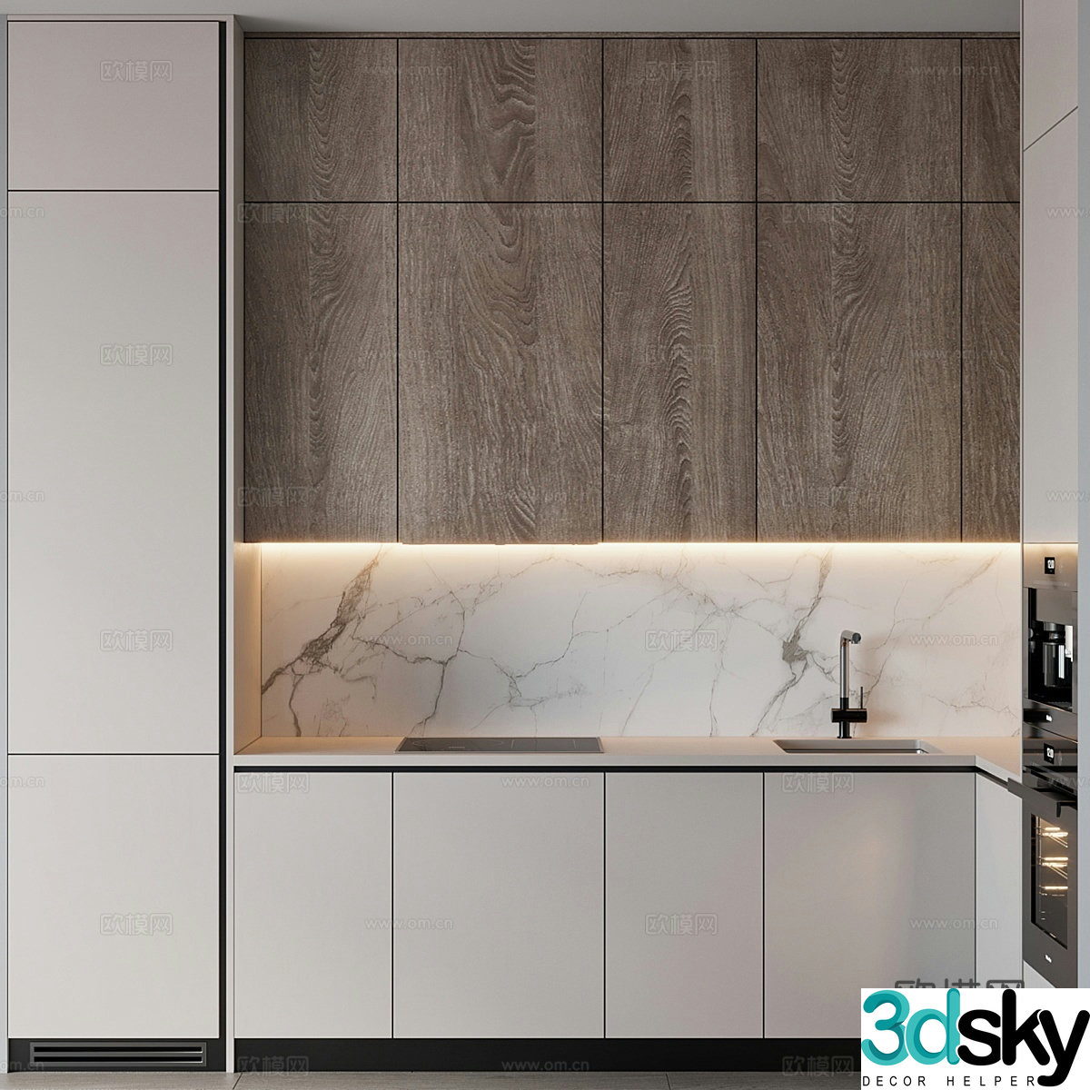 Modern L -shaped cabinet 3D model