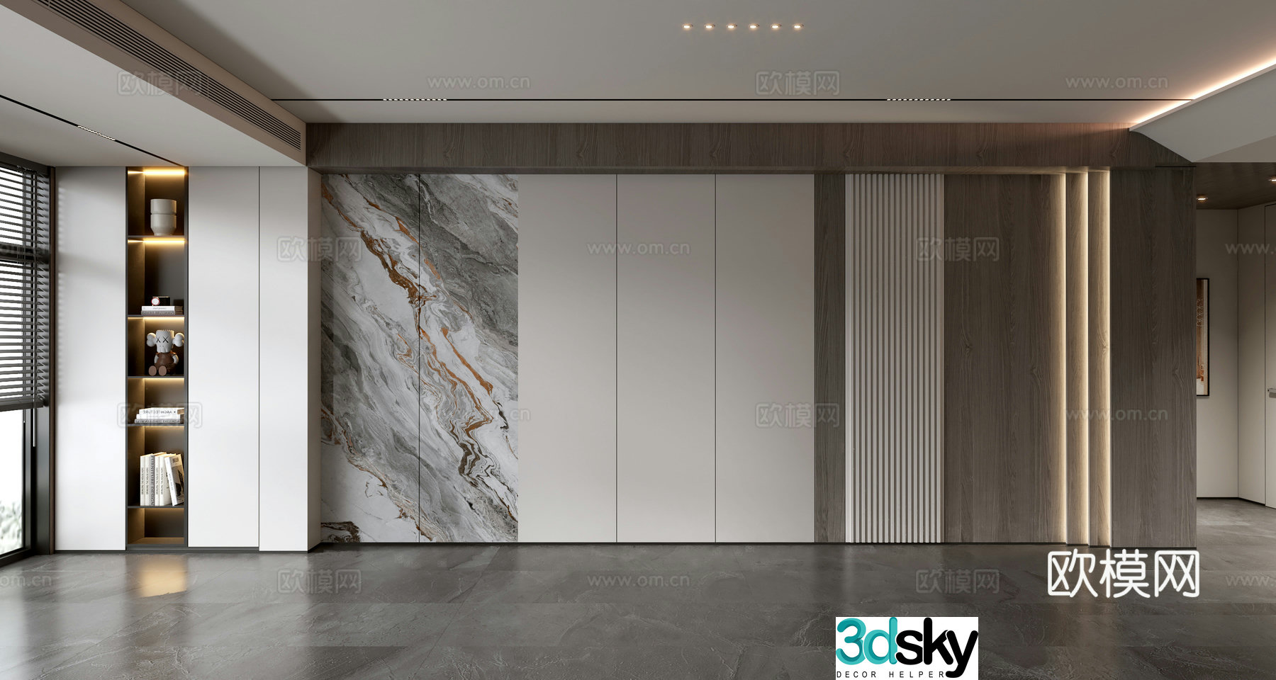 Modern sofa background wall 3d model