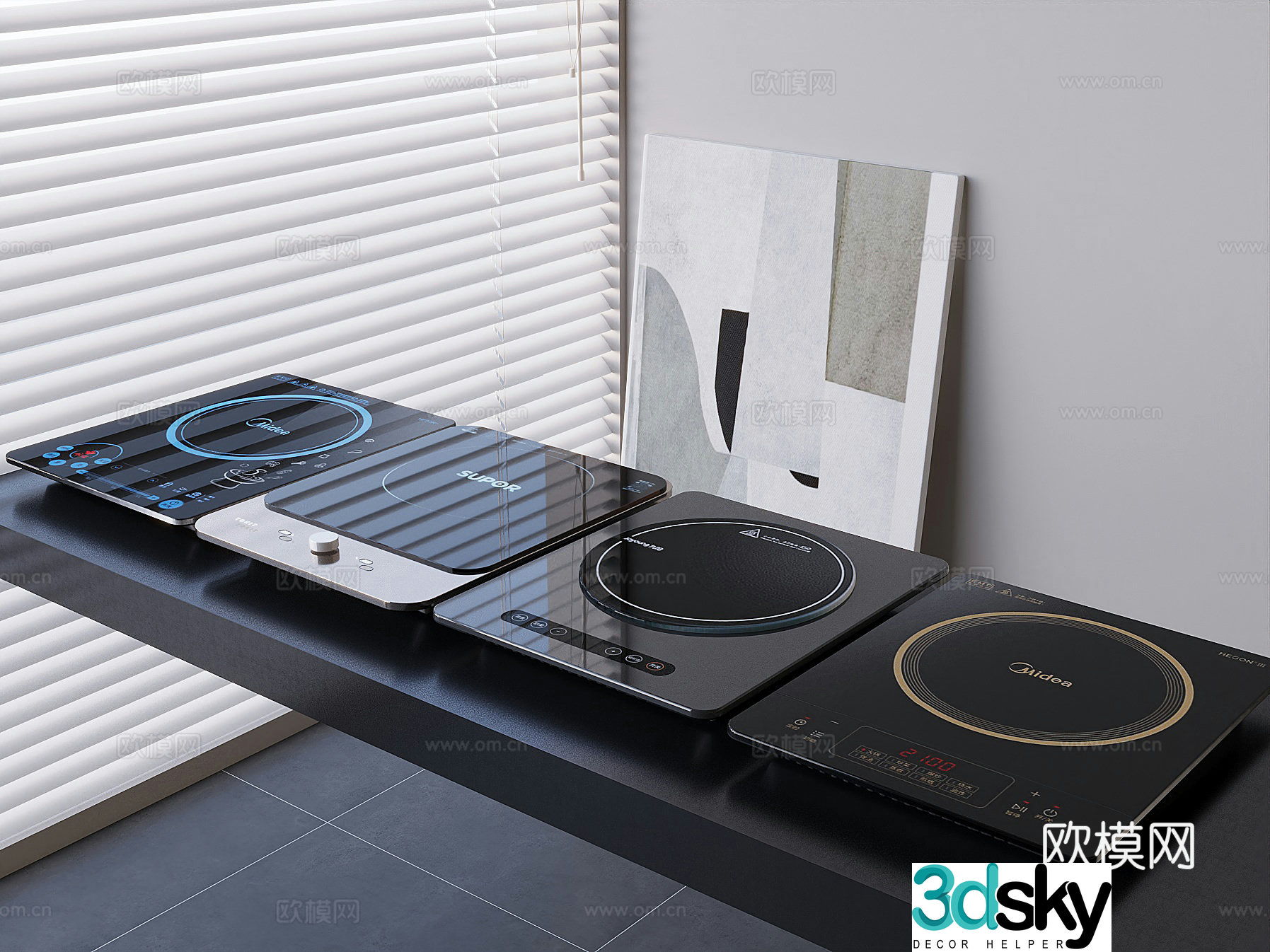 Induction cooker electric ceramic furnace kitchen appliance 3D model