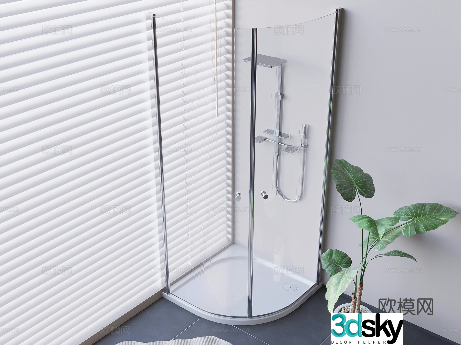 Arc glass Shower Shower Shower Shower 3D Model