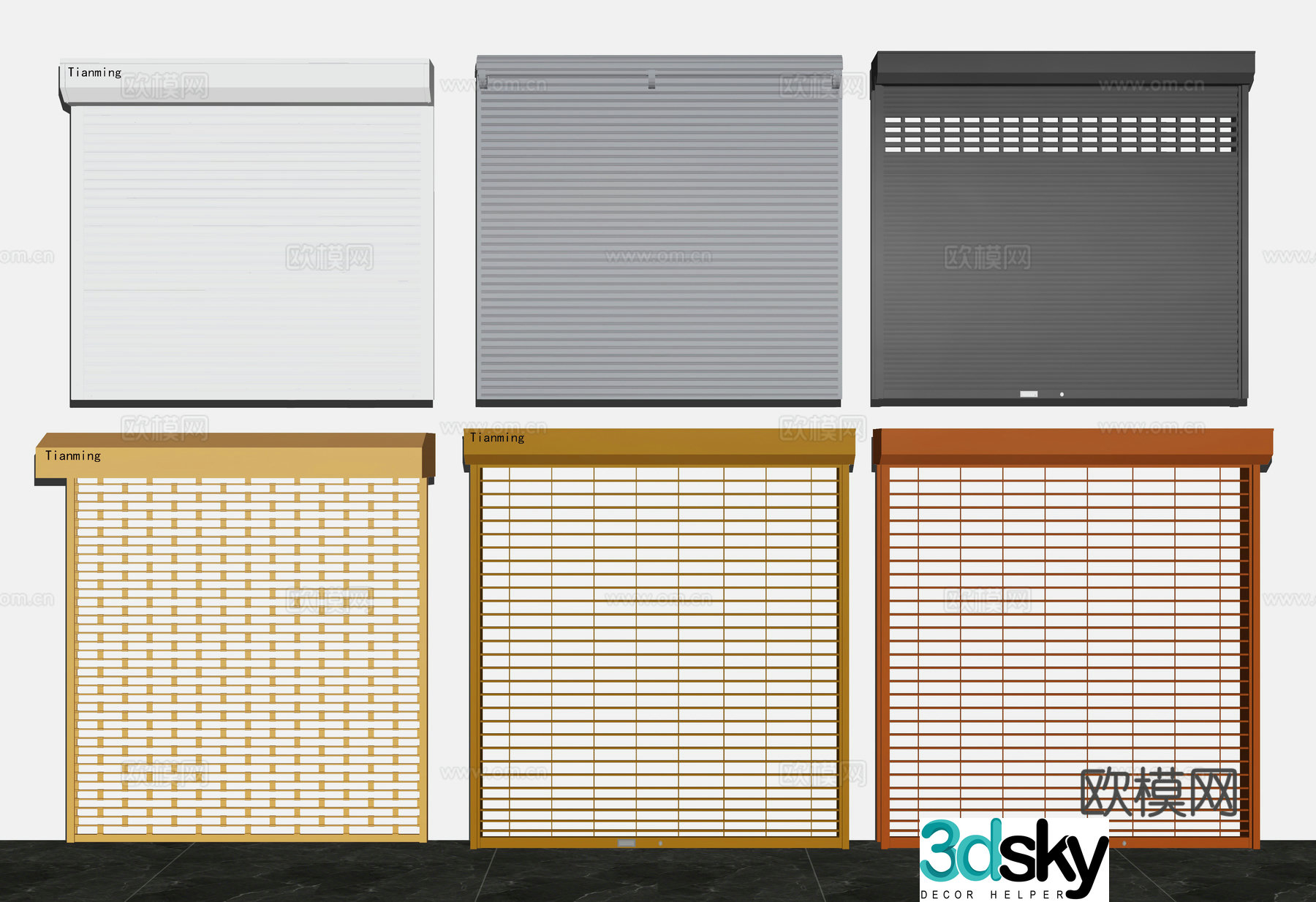 Modern roller shutter door Rolling gate Garage door Factory warehouse door 3D model