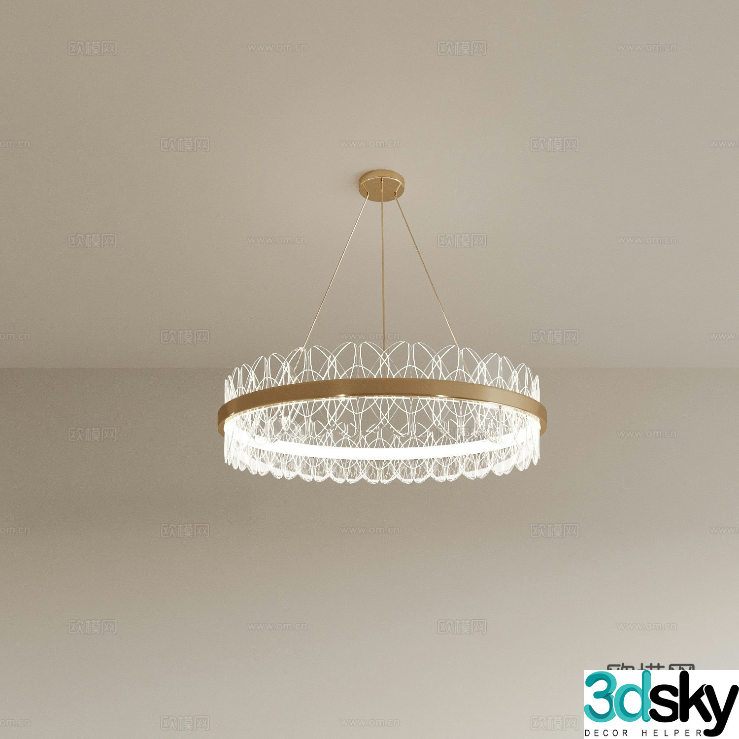 Modern ring chandelier 3d model