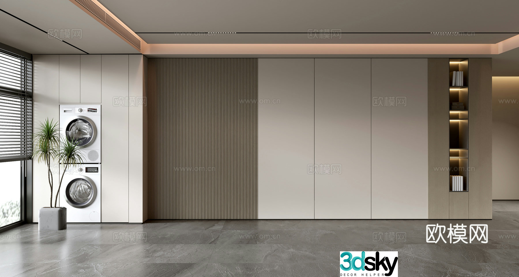 Modern sofa background wall 3d model
