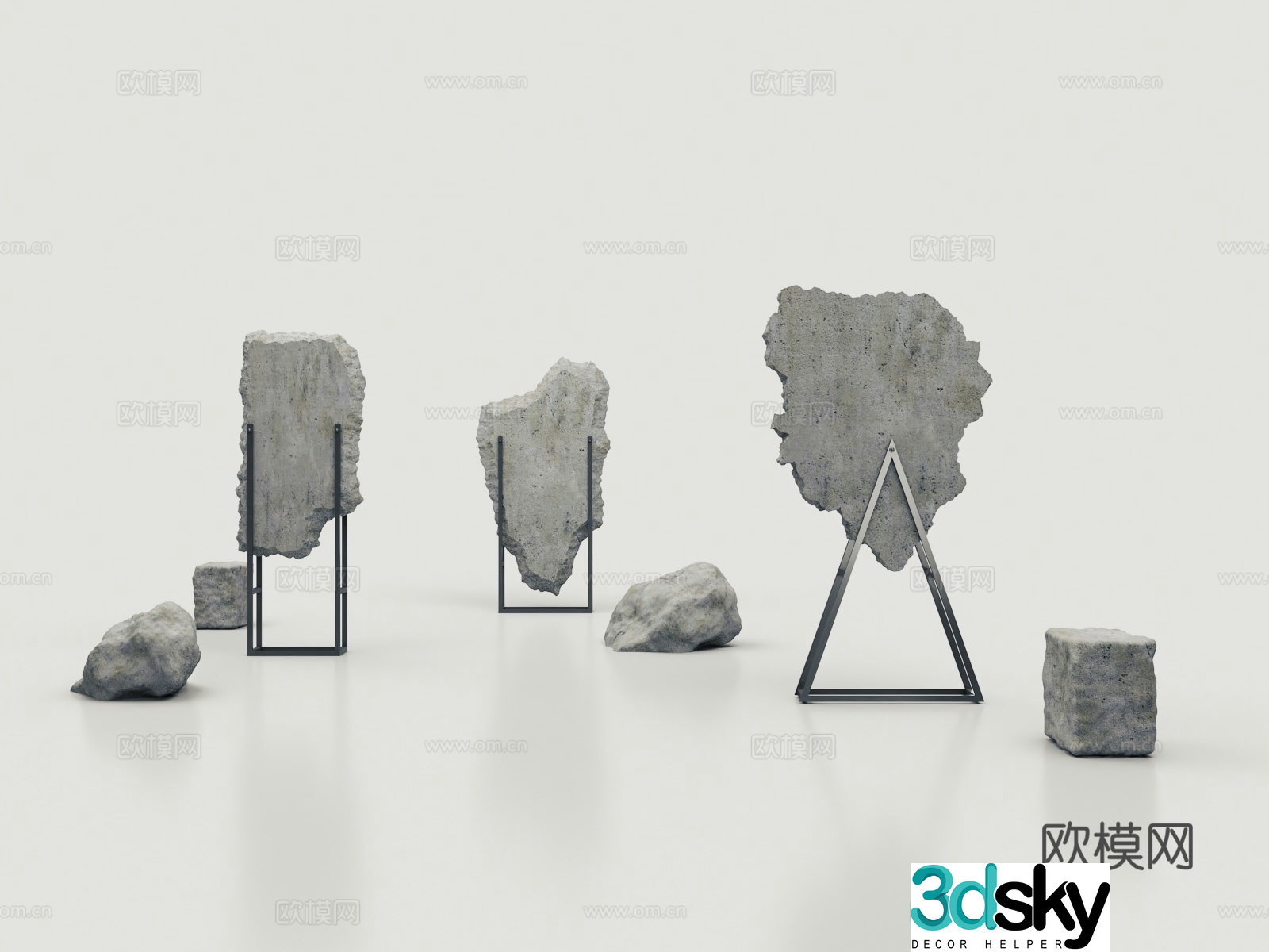Activity Beauty Cement Stone Sculpture 3D Model
