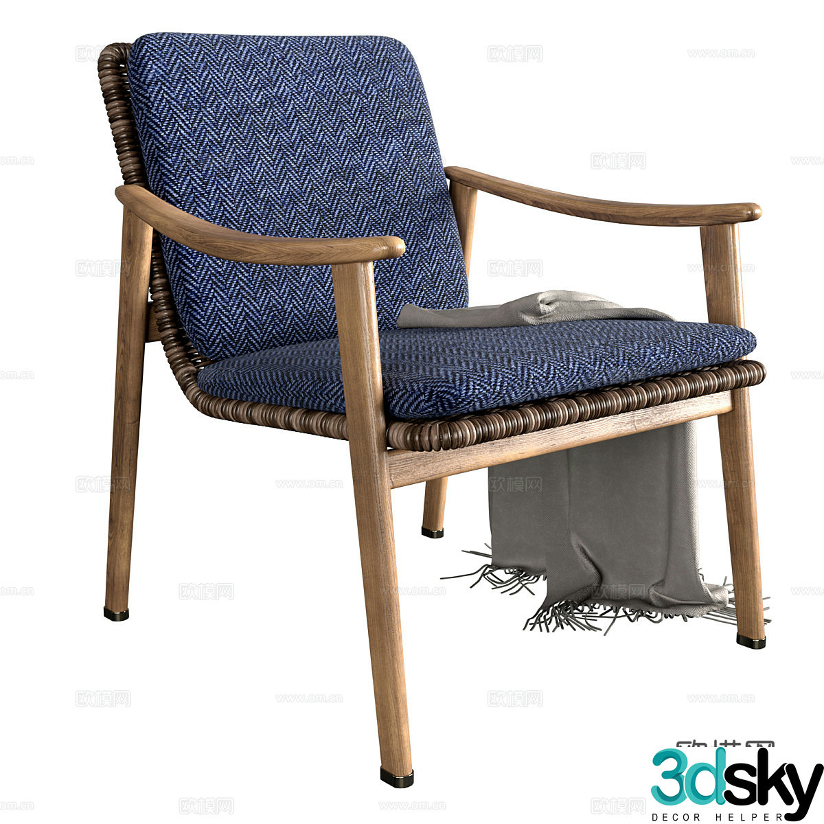 New Chinese style leisure chair armchair 3d model