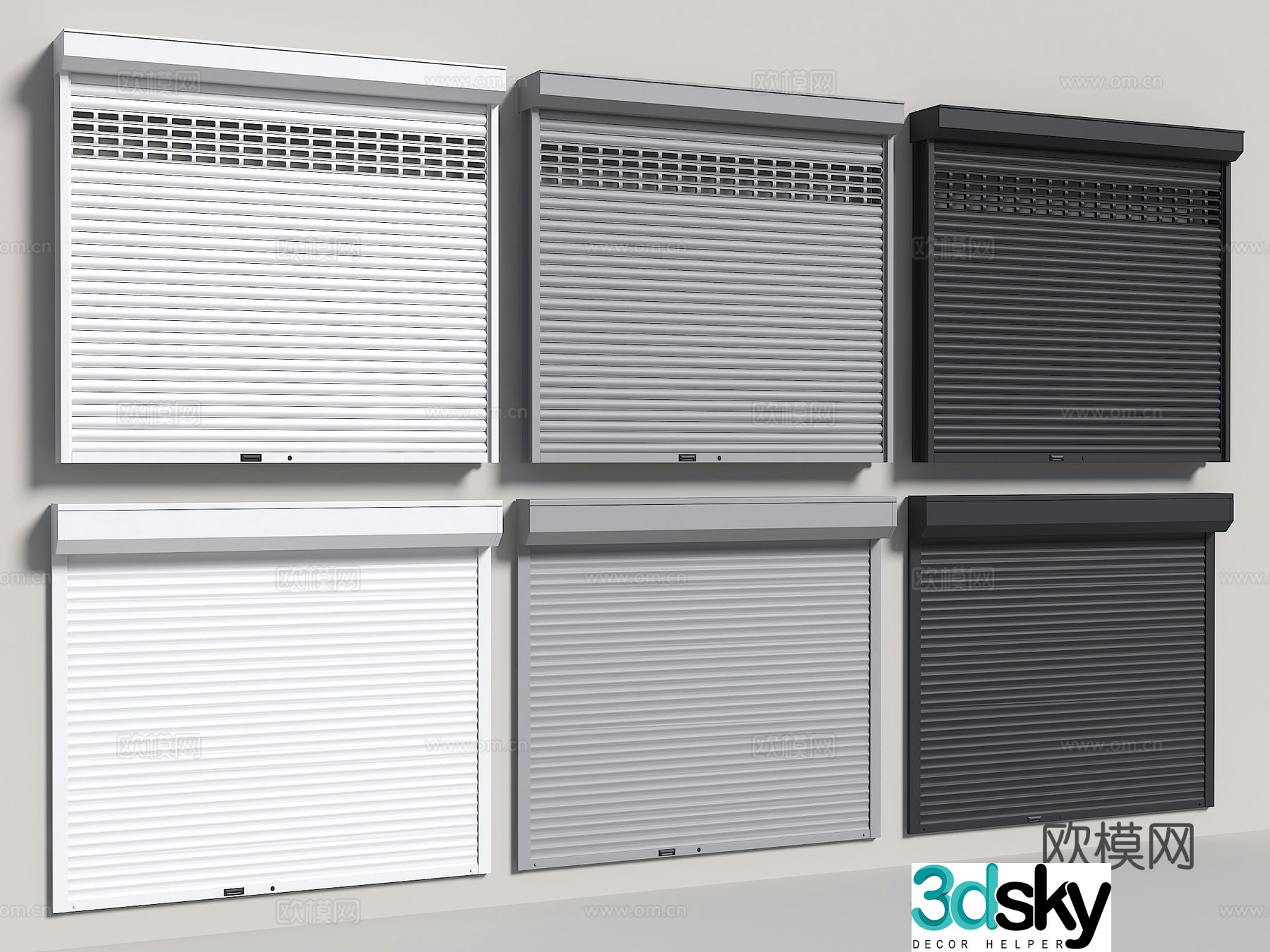 Modern roller shutter door Rolling gate Garage door Factory warehouse door 3D model