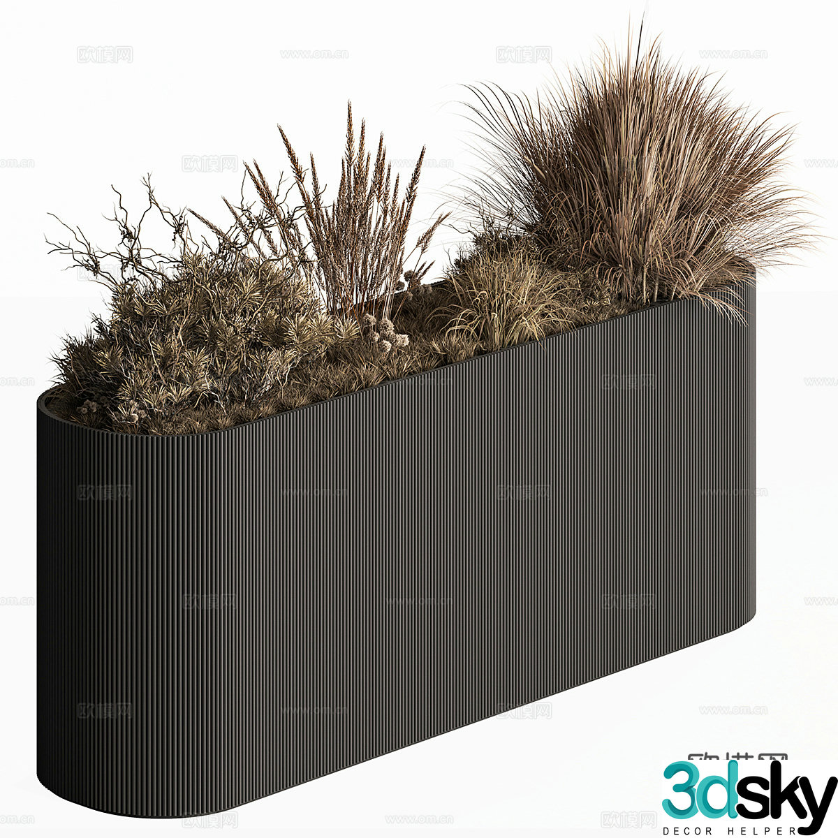 Outdoor flower box flower tank 3d model