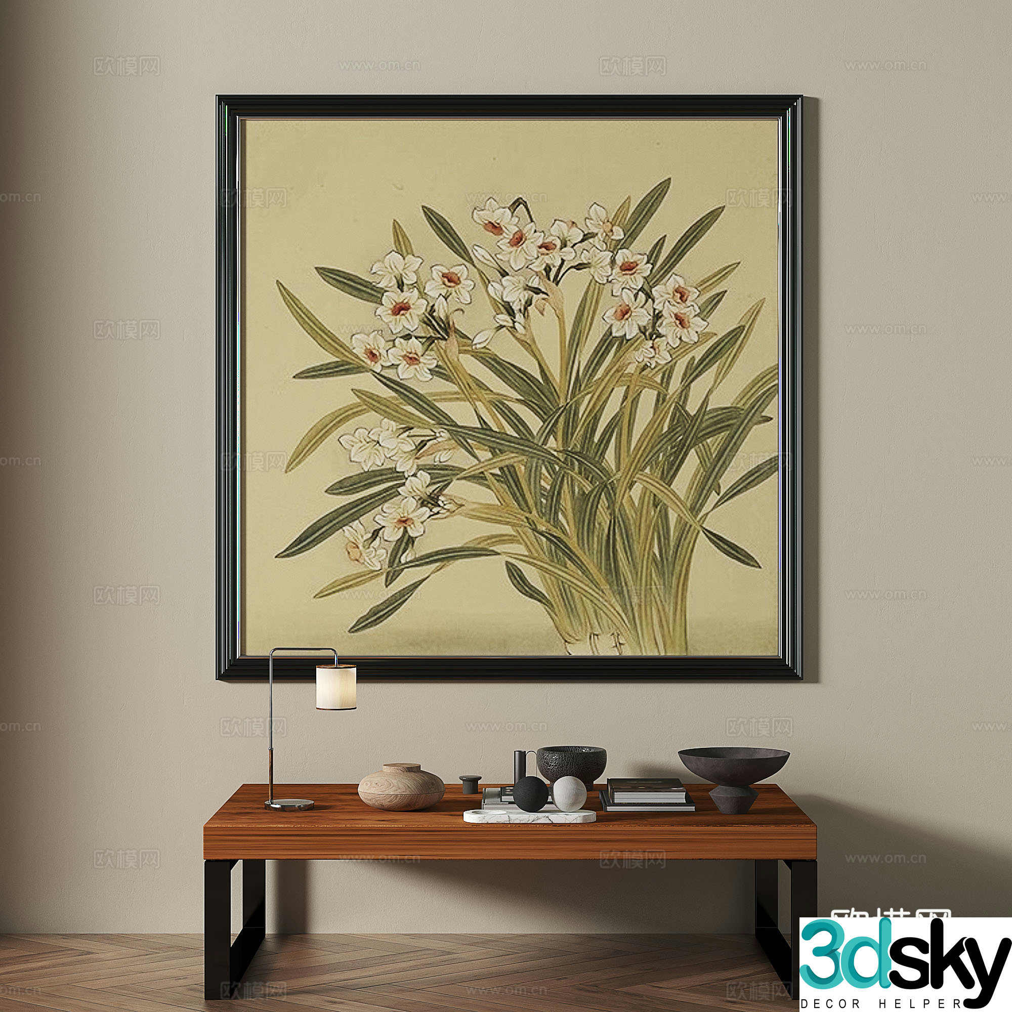 Middle-aged art painting decorative painting 3d model