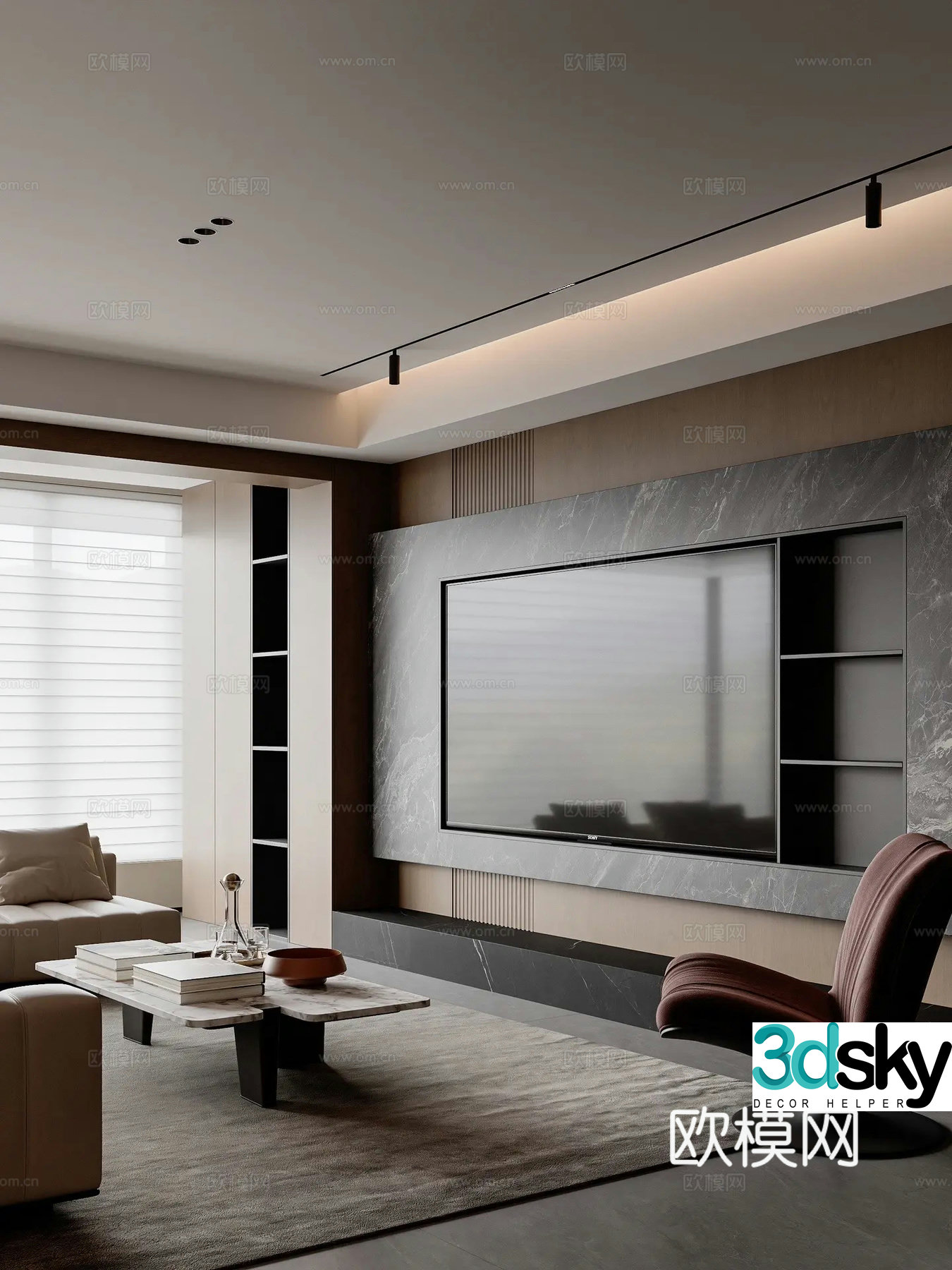 Italian TV cabinet TV wall 3d model
