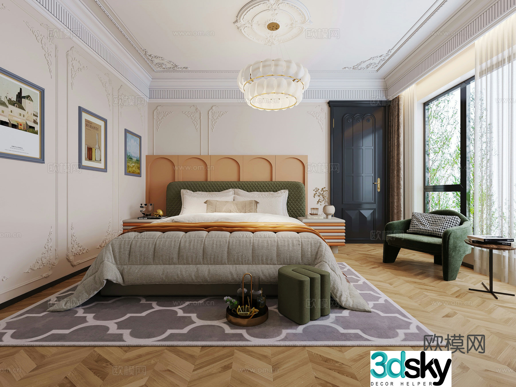 French bedroom second bedroom 3D model