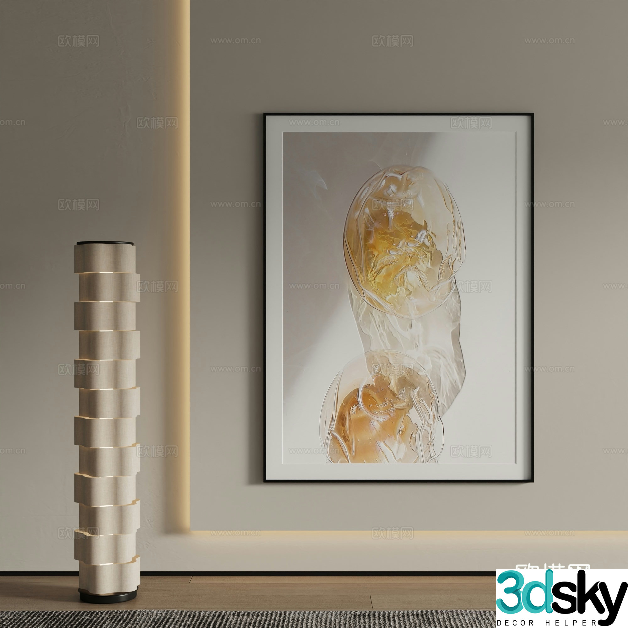 Modern decorative painting Abstract painting 3d model