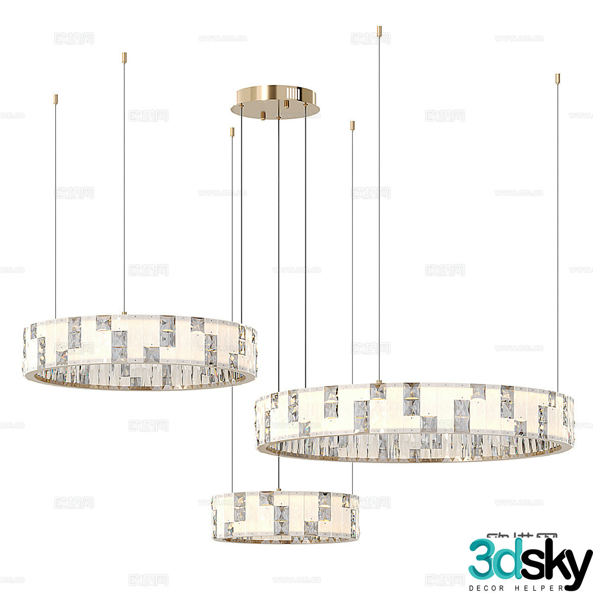 Modern ring chandelier Simple chandelier 3d model