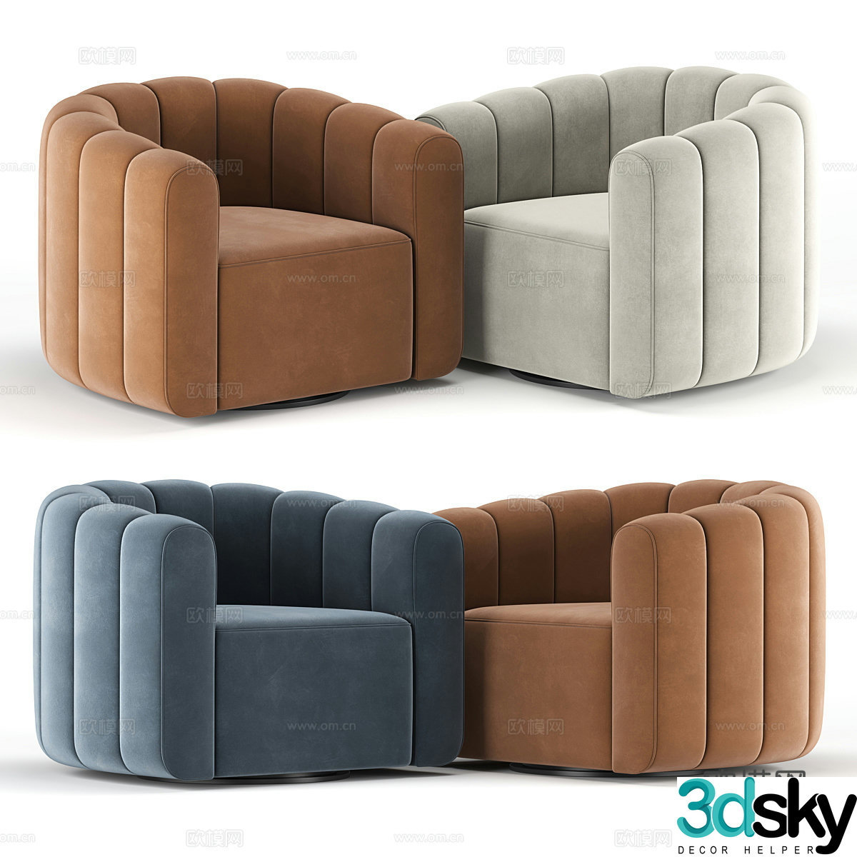 Modern single sofa casual sofa 3d model