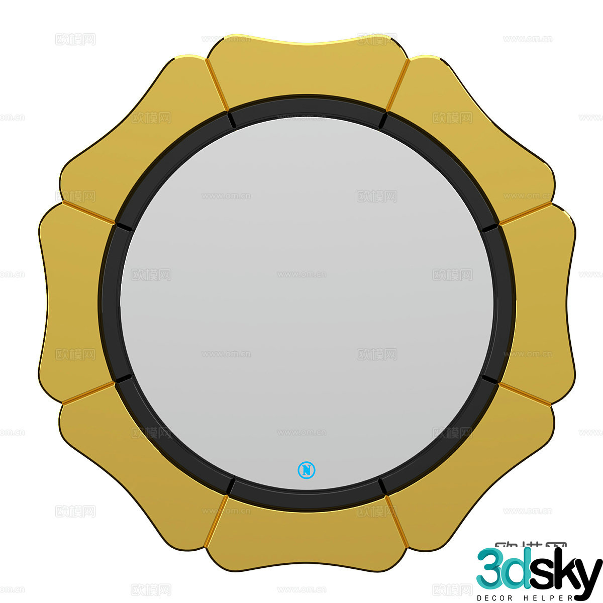 Modern sunflower mirror Decorative mirror Round mirror 3d model