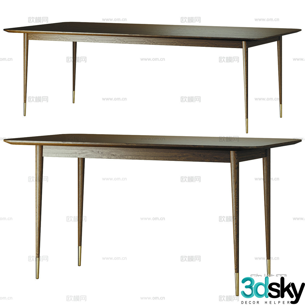 Nordic simple dining table dining table 3d model