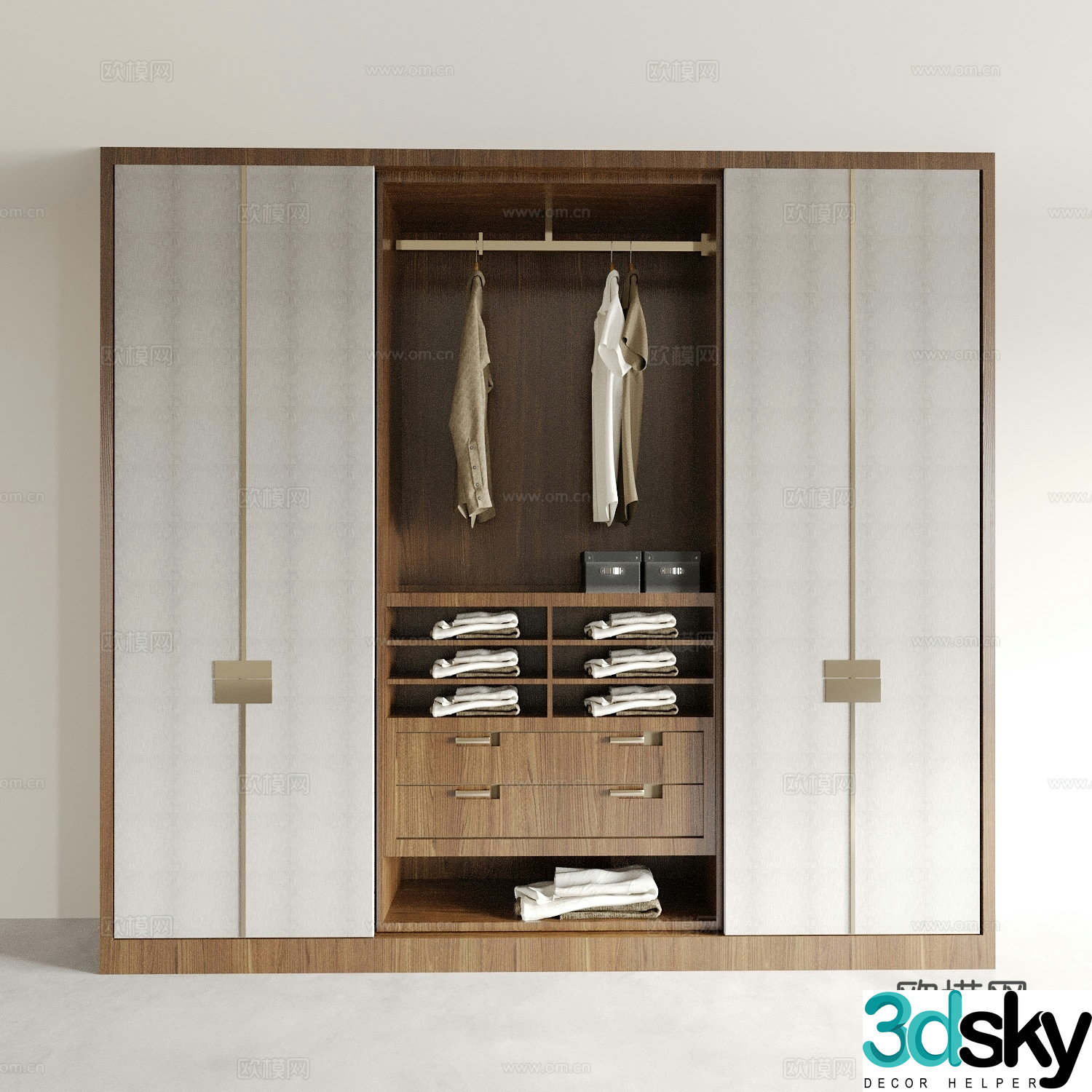 New Chinese style wardrobe 3D model
