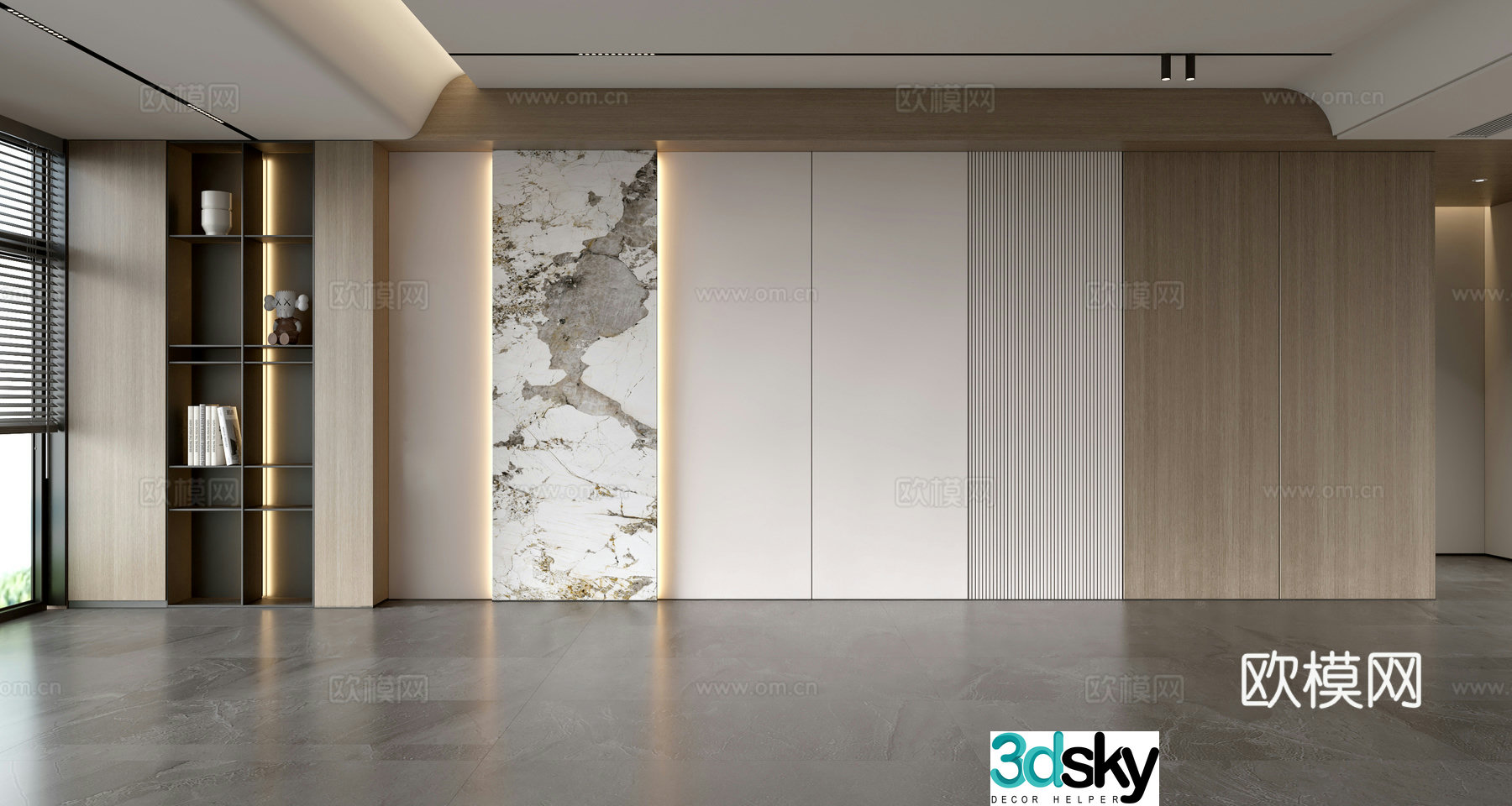Modern sofa background wall 3d model
