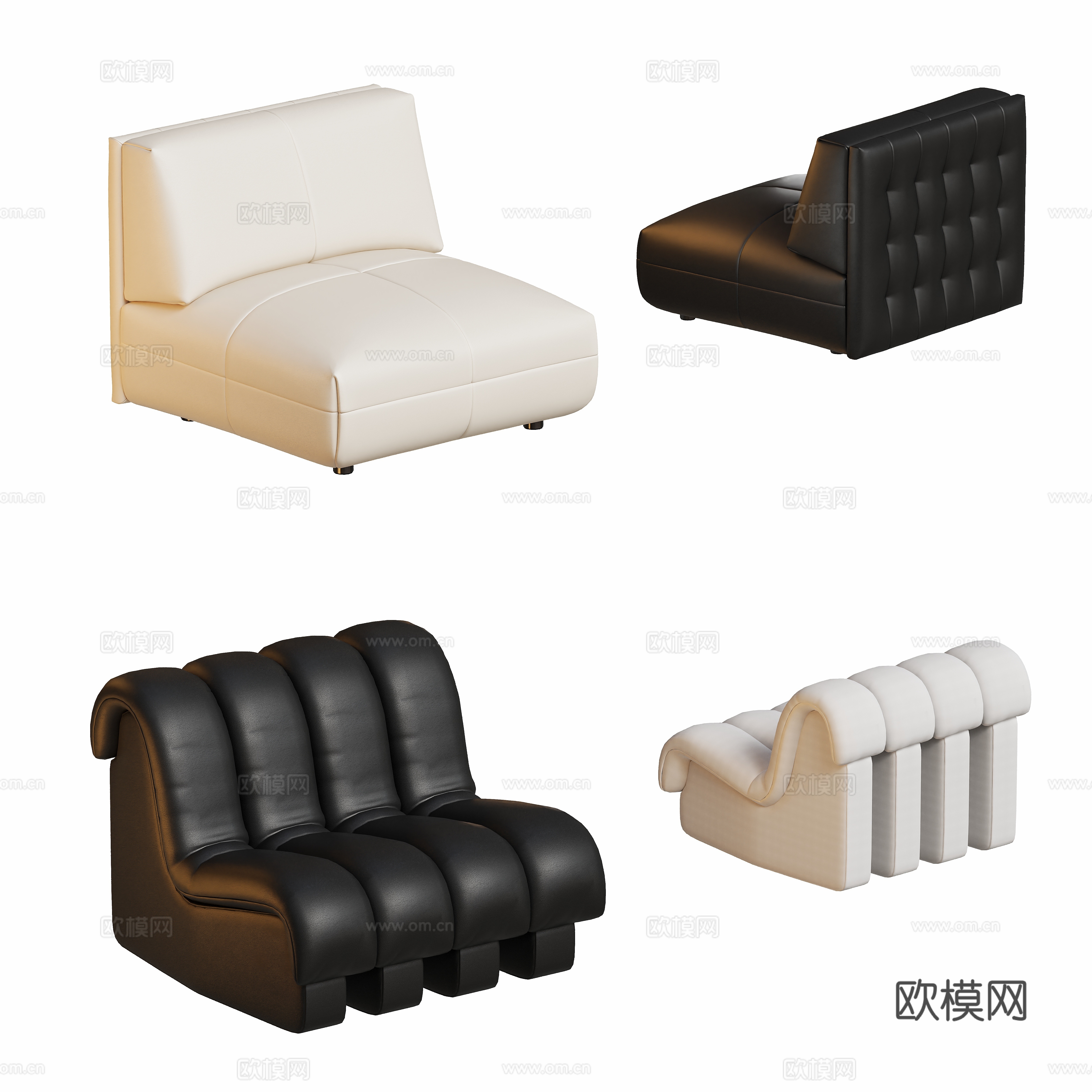Italian single sofa 3d model