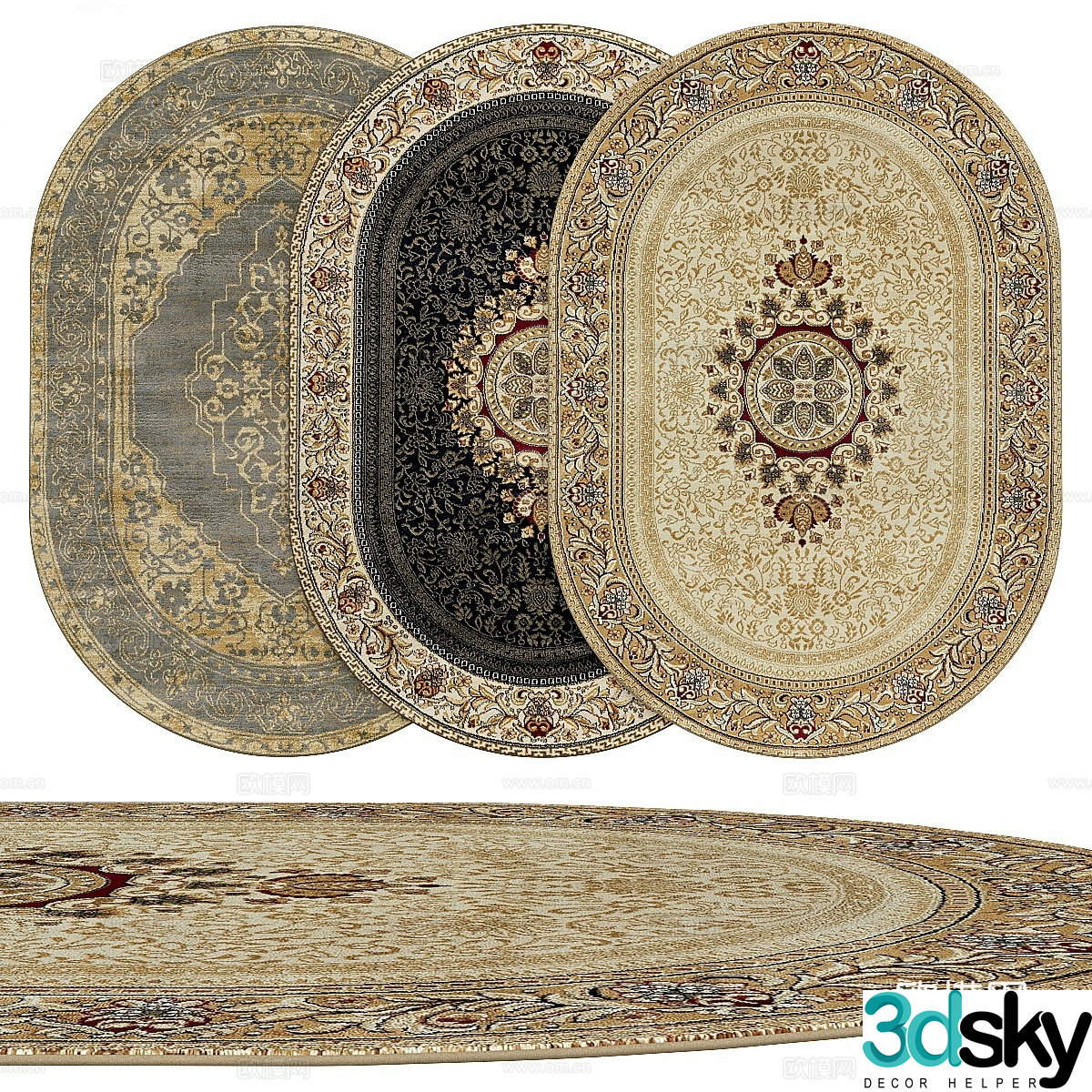 American retro carpet 3d model