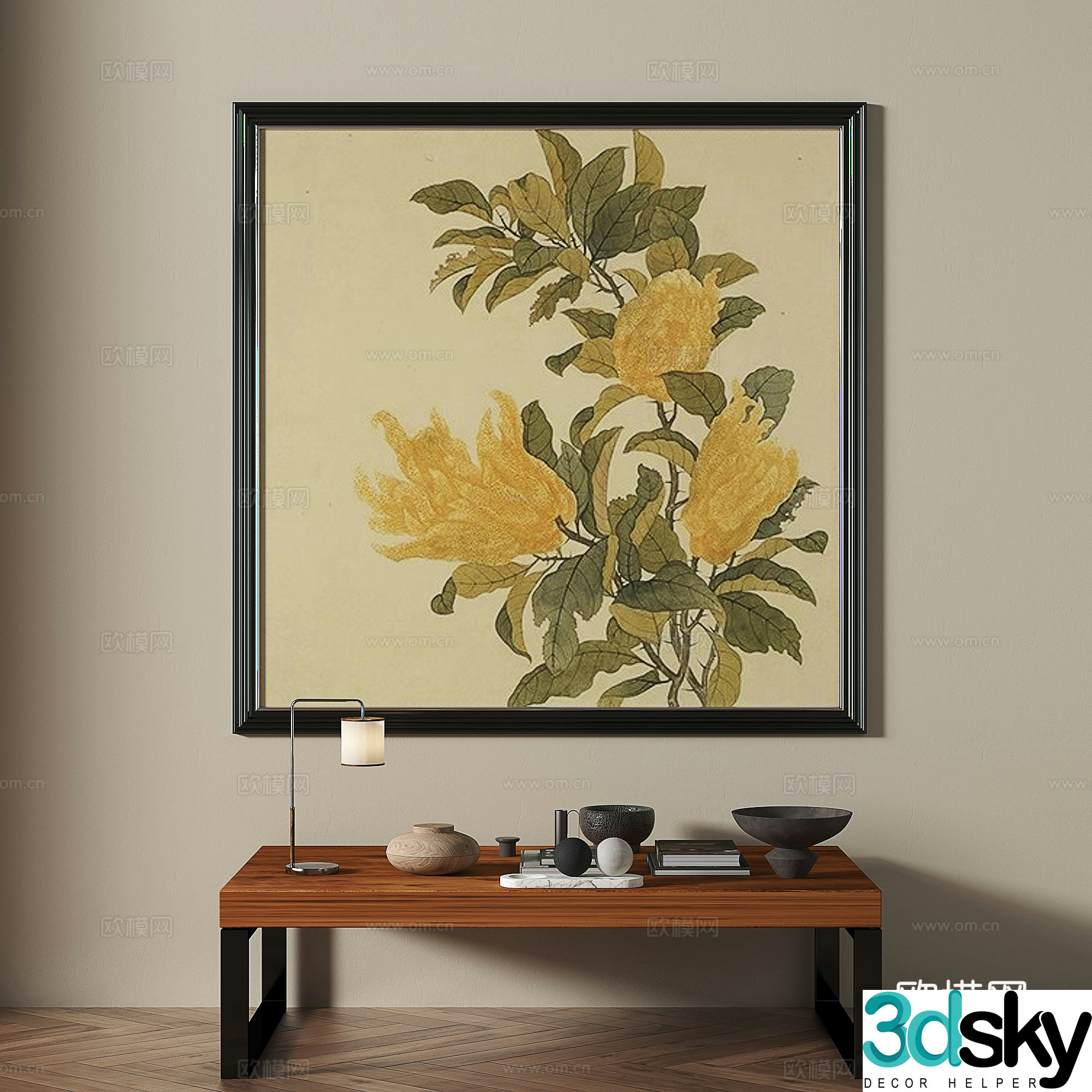Middle-aged art painting decorative painting 3d model