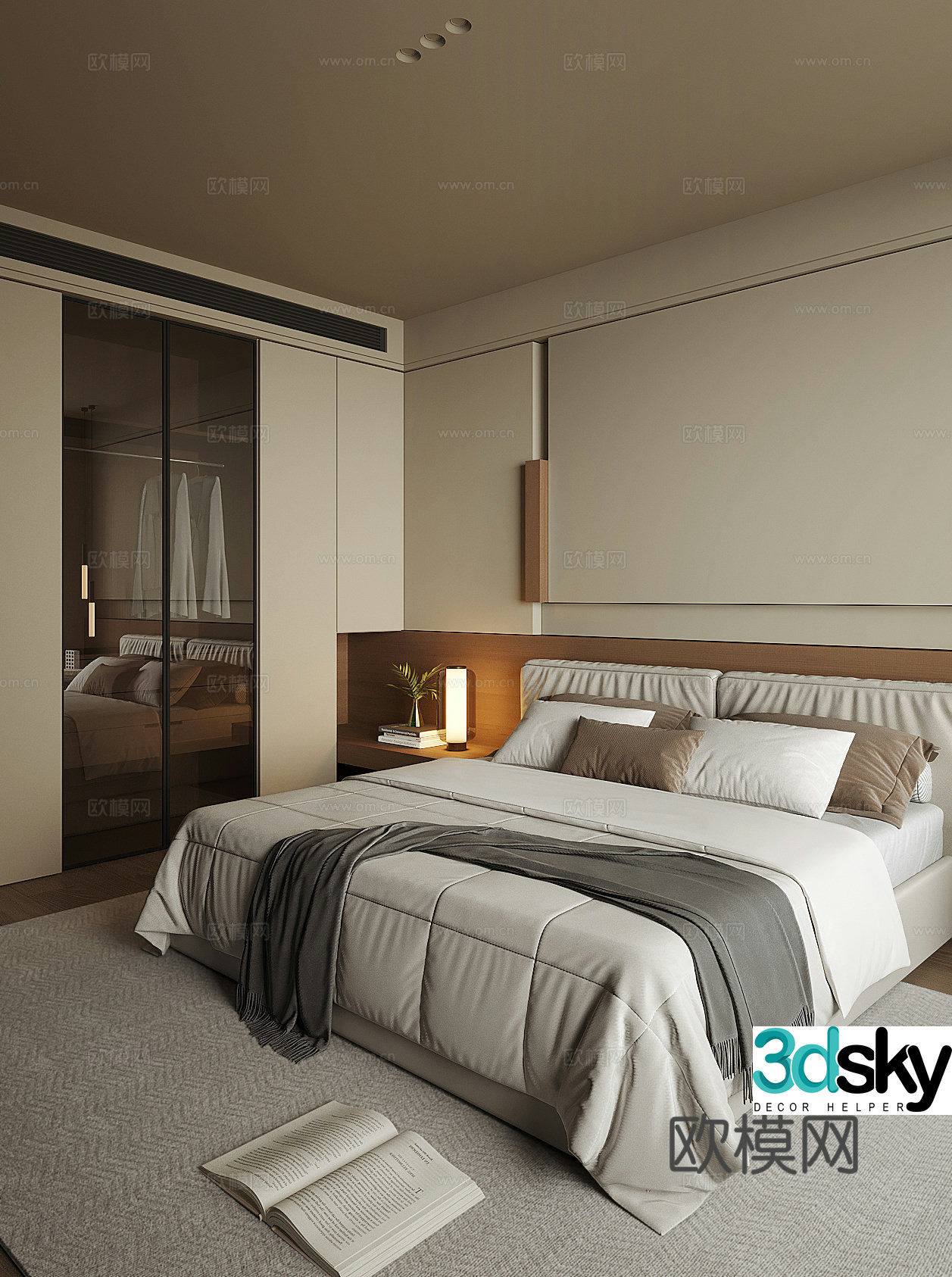 Modern bedroom master bedroom 3d model
