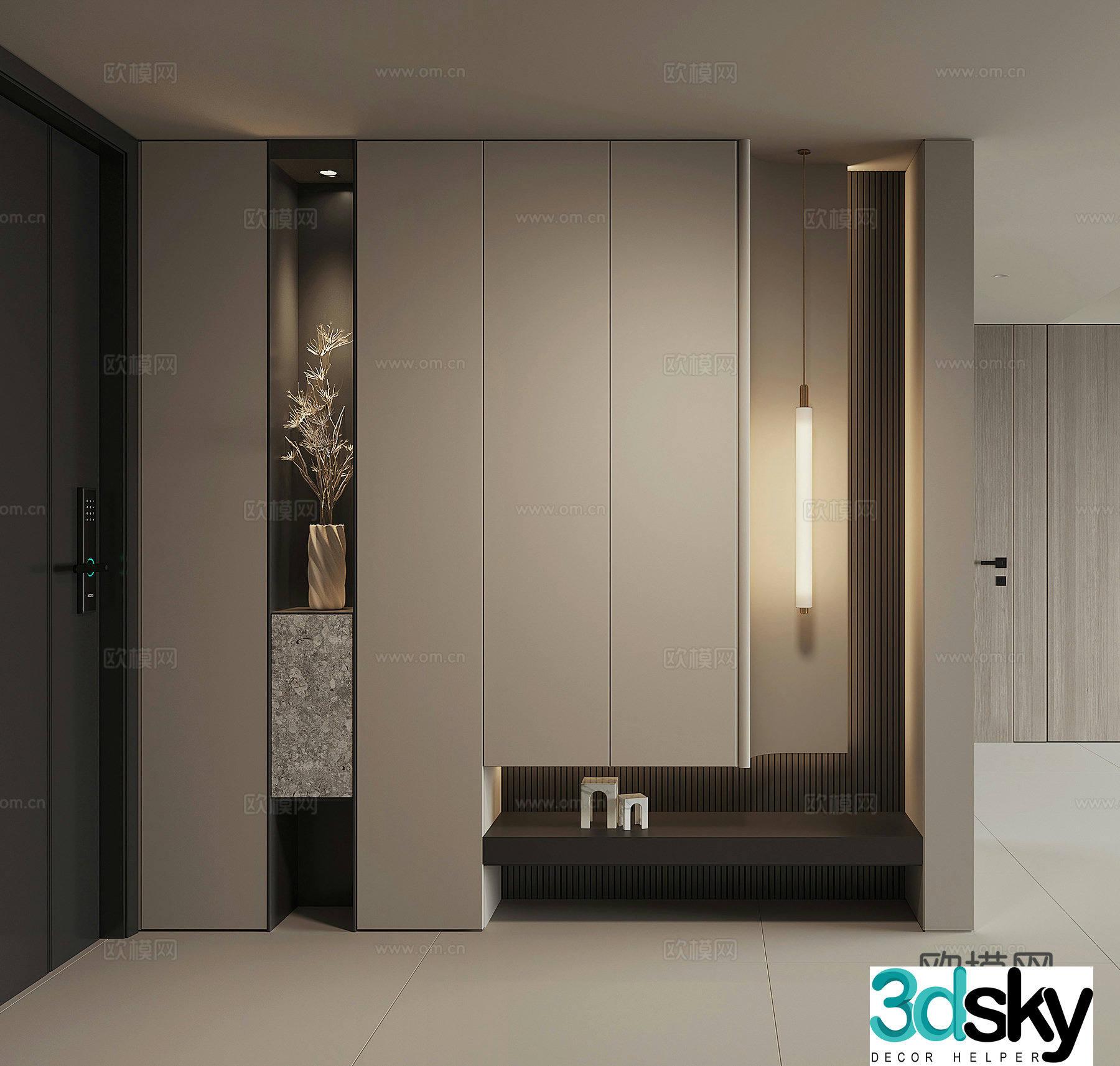 Modern entrance hall 3d model